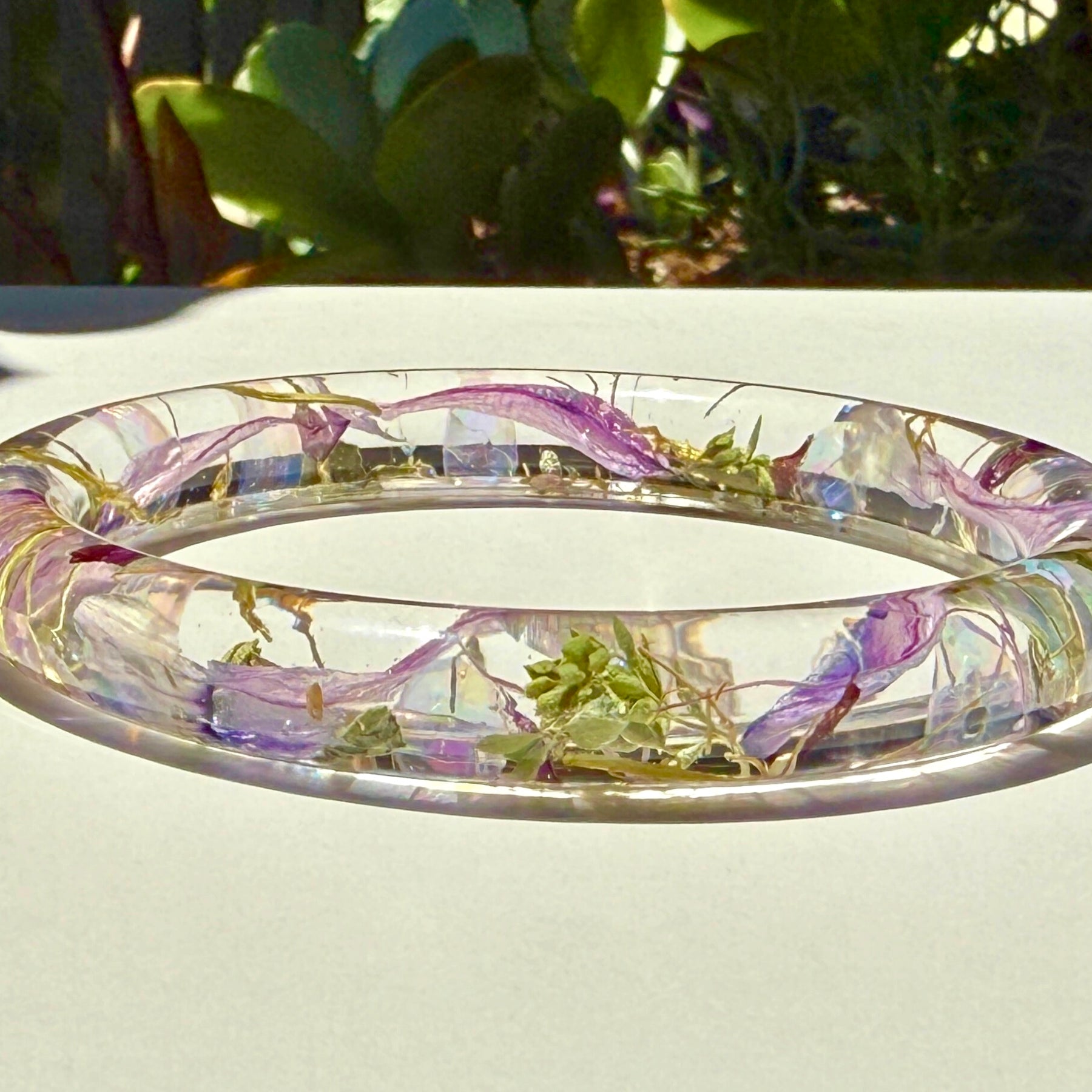 Pressed Flower Resin Bangle: With Real Flowers