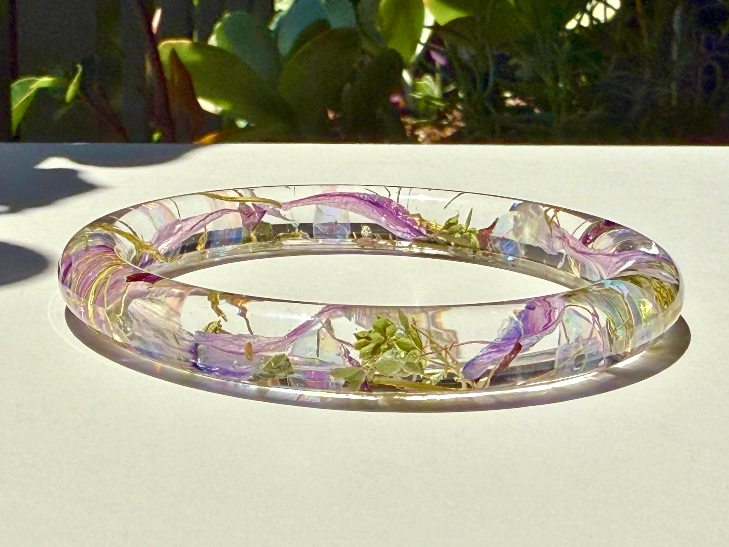 Pressed Flower Resin Bangle: With Real Flowers