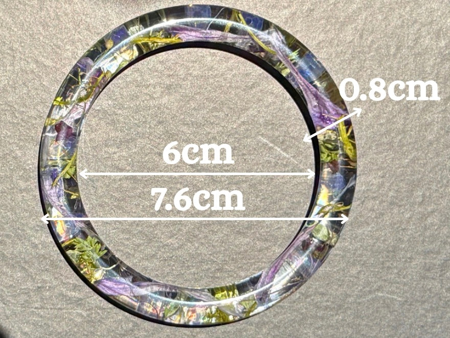 Pressed Flower Resin Bangle: With Real Flowers