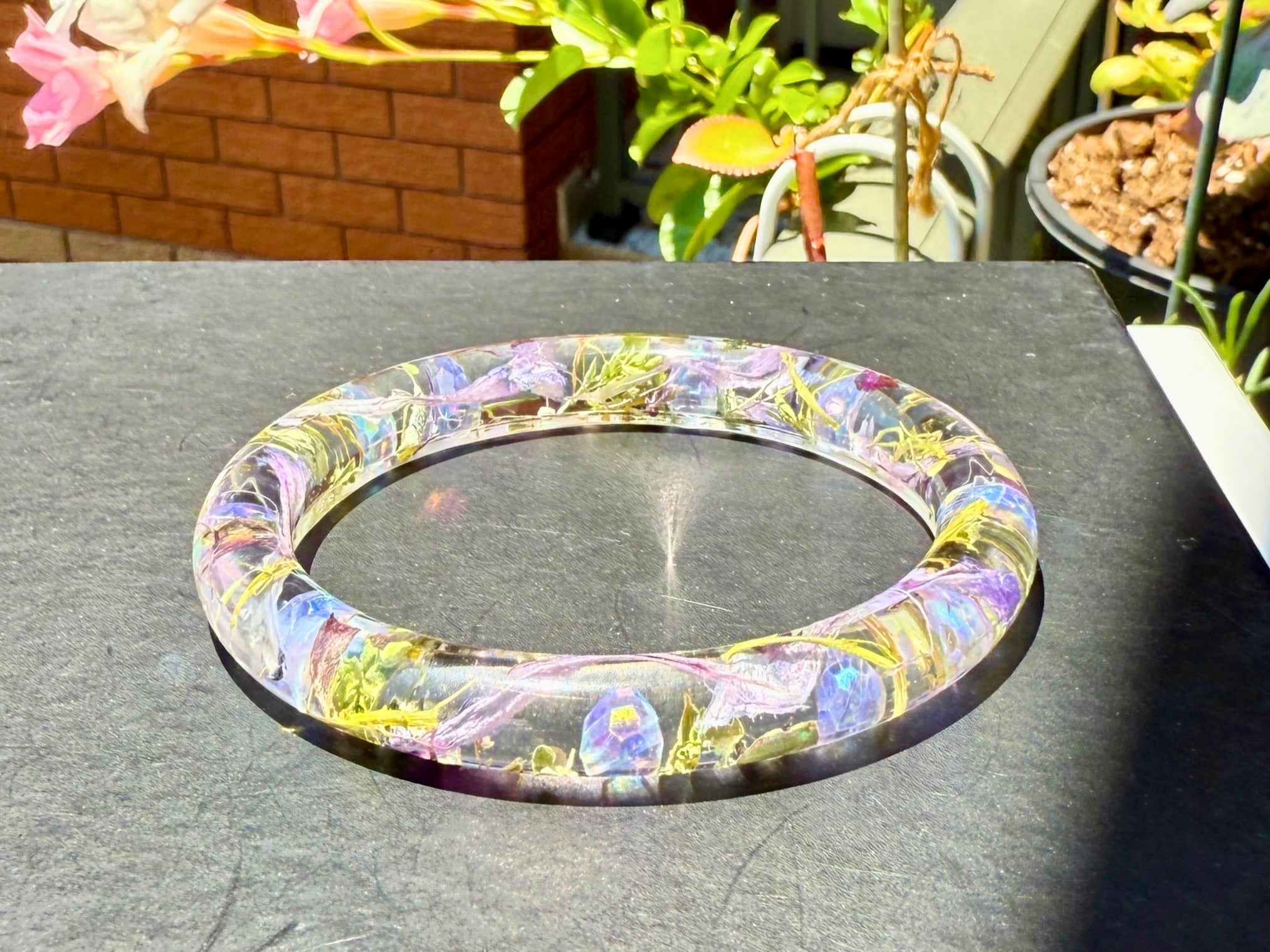 Pressed Flower Resin Bangle: With Real Flowers