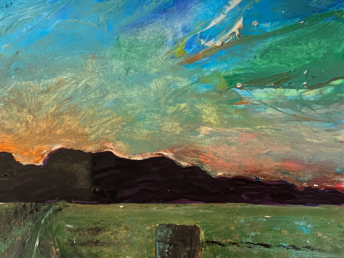 "Near Gloucester" original acrylic on card painting by Margo Humphries