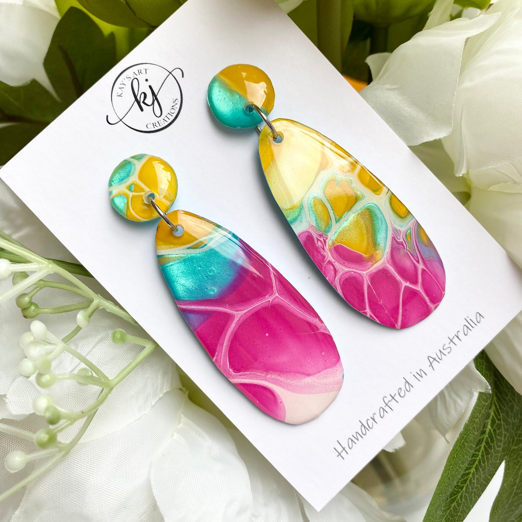 Wearable Art Dangle Stud Earrings