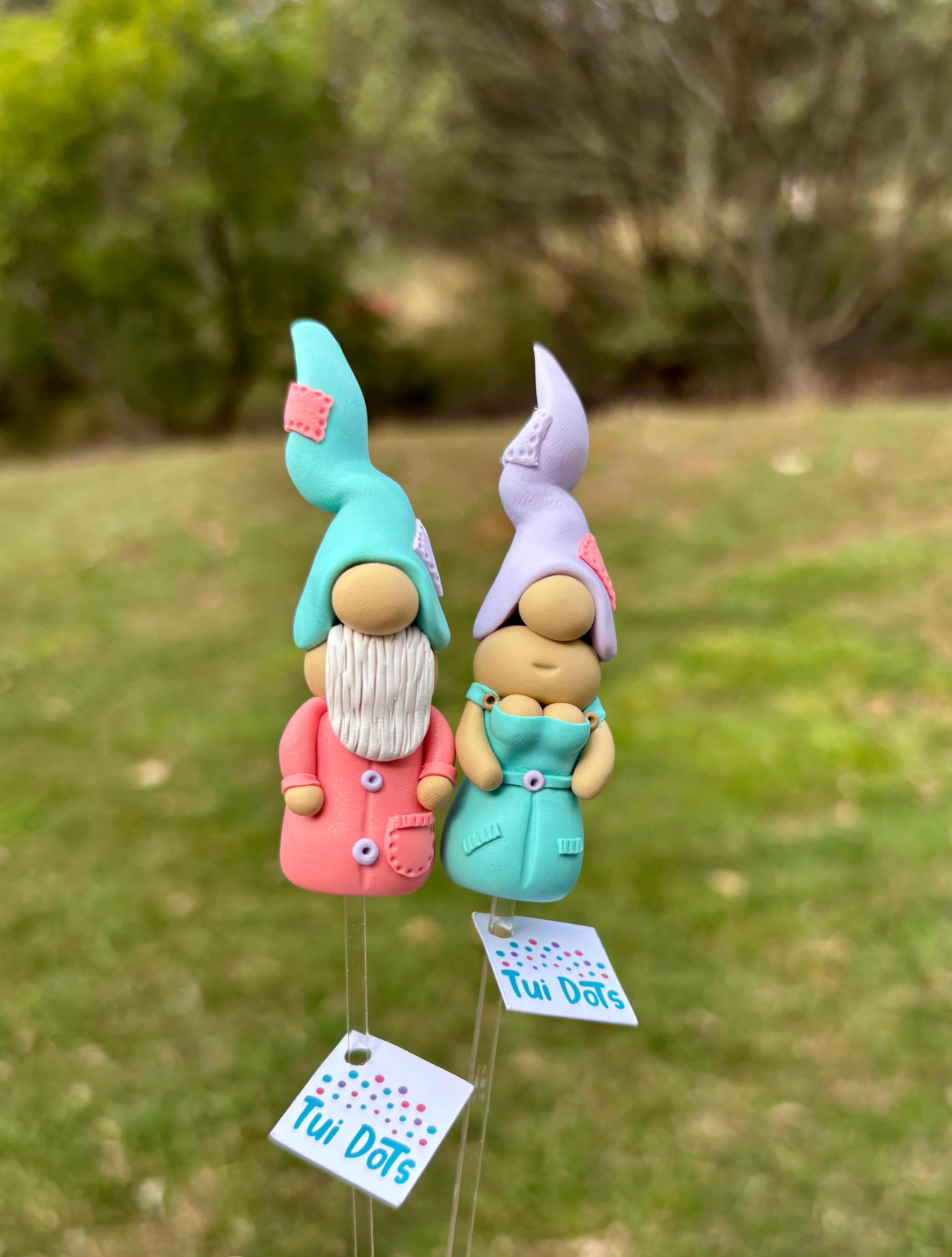Tiny Gnome Pair - River and Pixie