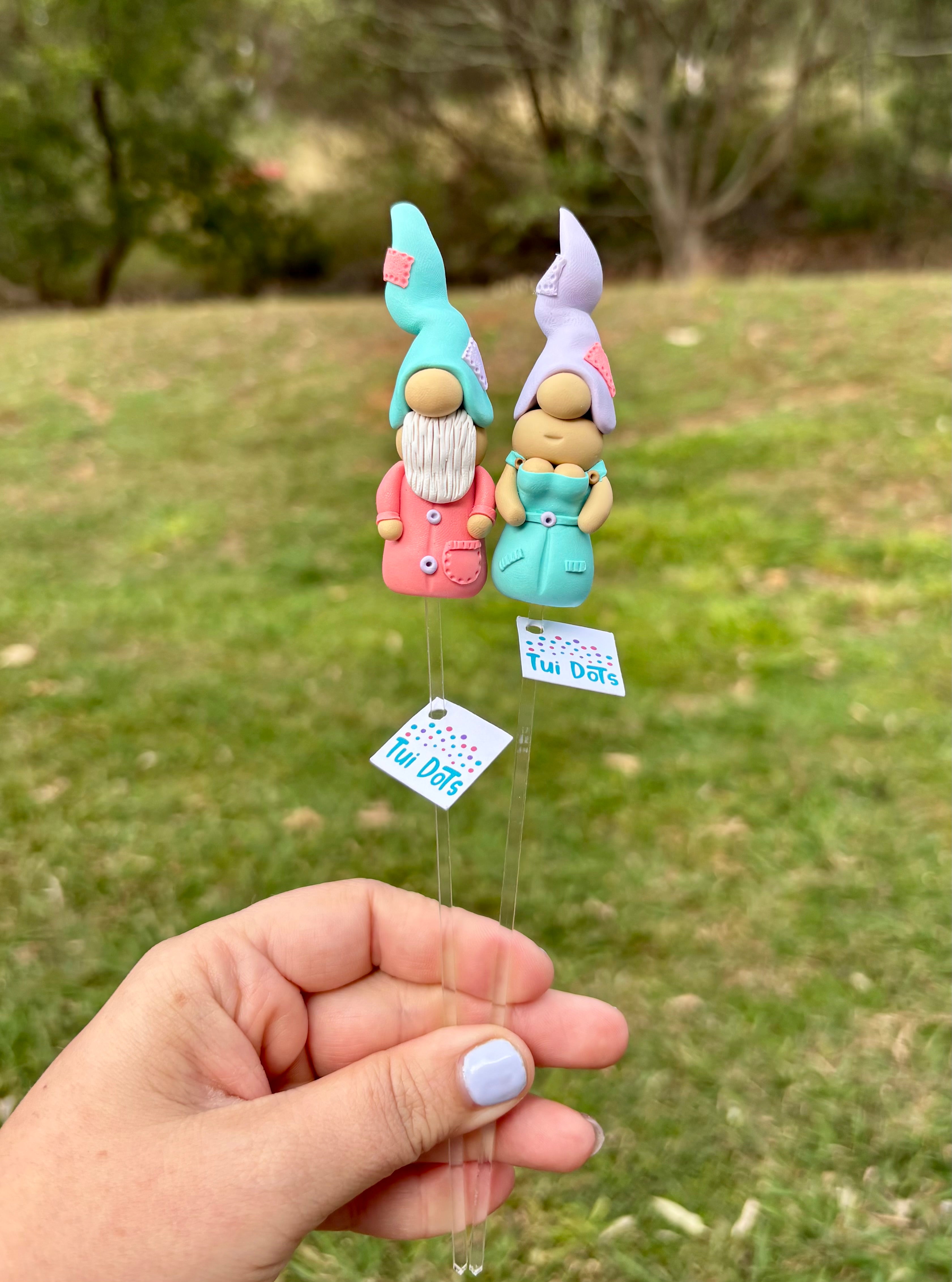 Tiny Gnome Pair - River and Pixie