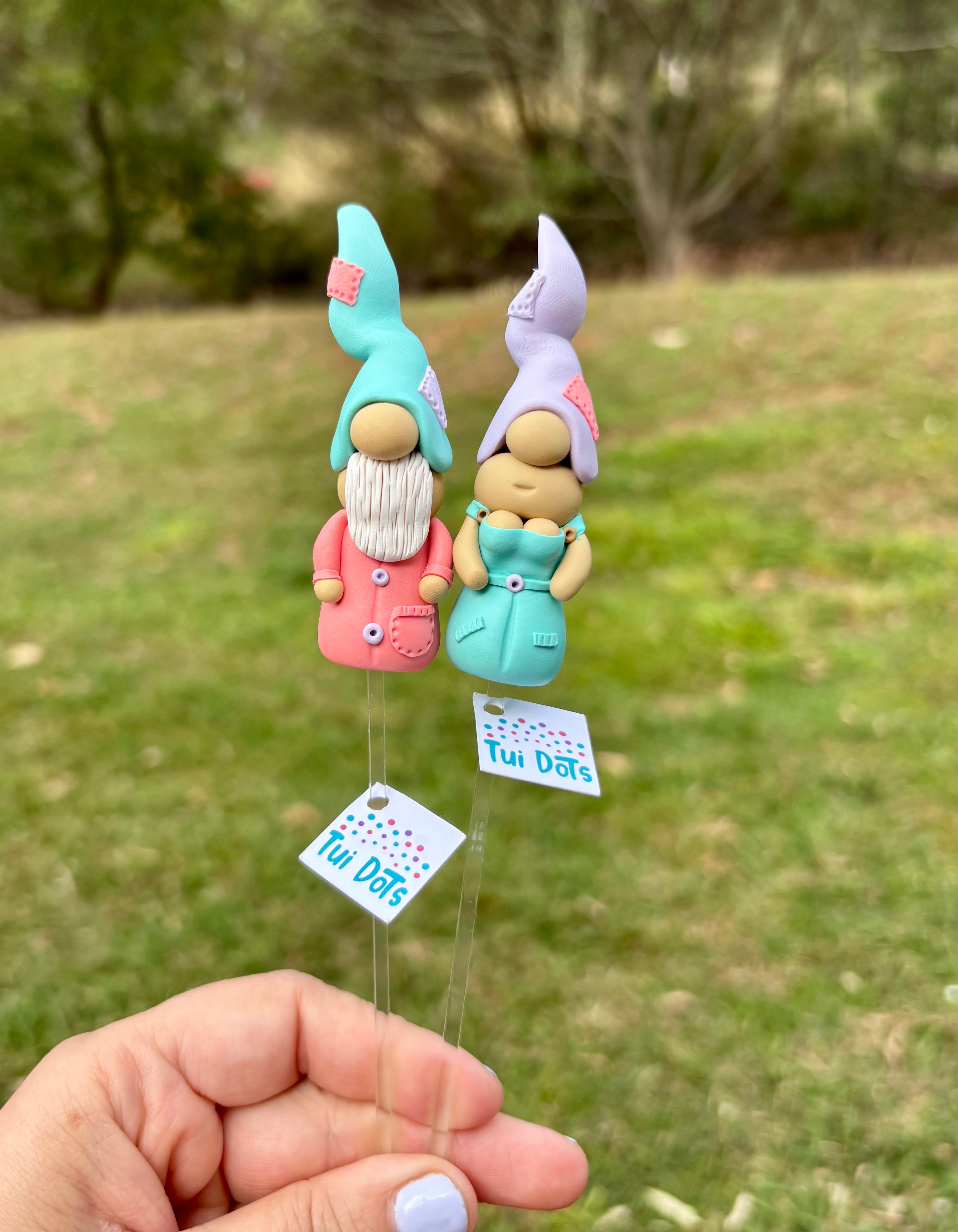 Tiny Gnome Pair - River and Pixie
