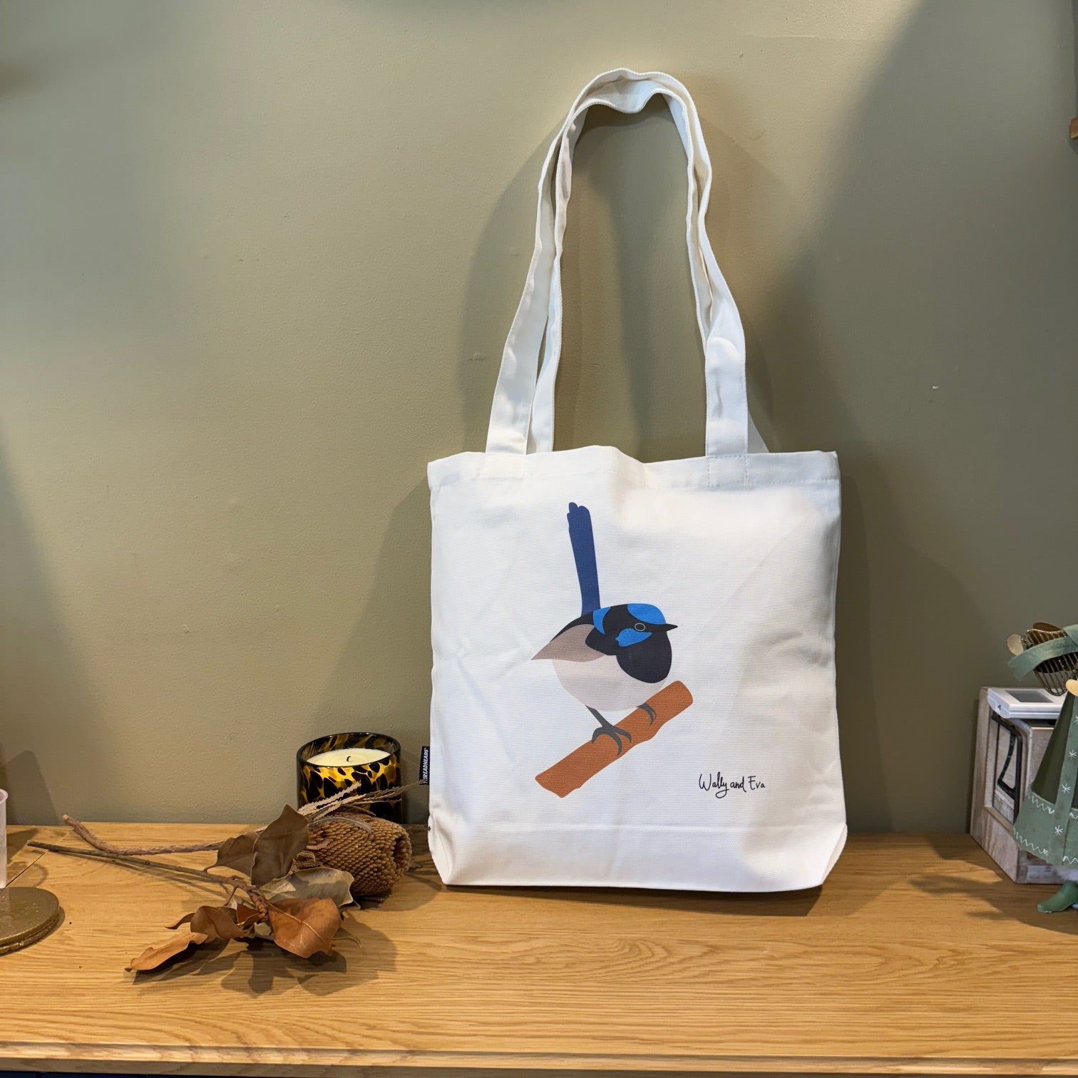 Australian Superb Fairy Wren 100% Cotton Tote Bag