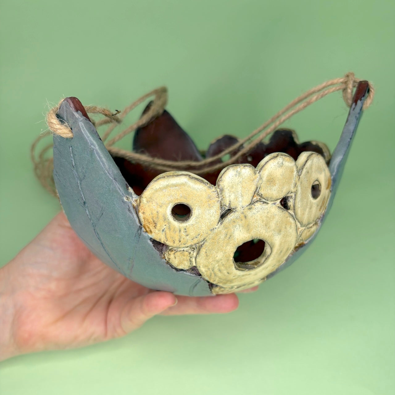 Ceramic dome hanging orchid pot