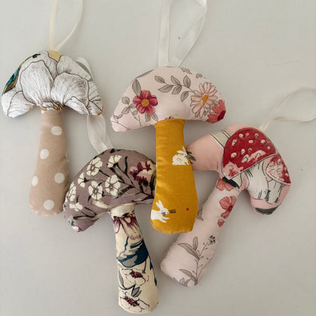 Handmade Fabric Mushroom ornament cottagecore decor