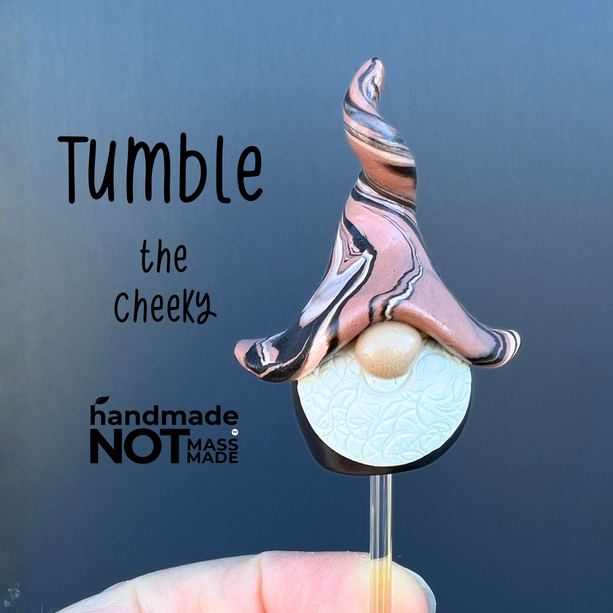 Whimsical polymer clay gnome trio - Tumble, Bumble & Caspar