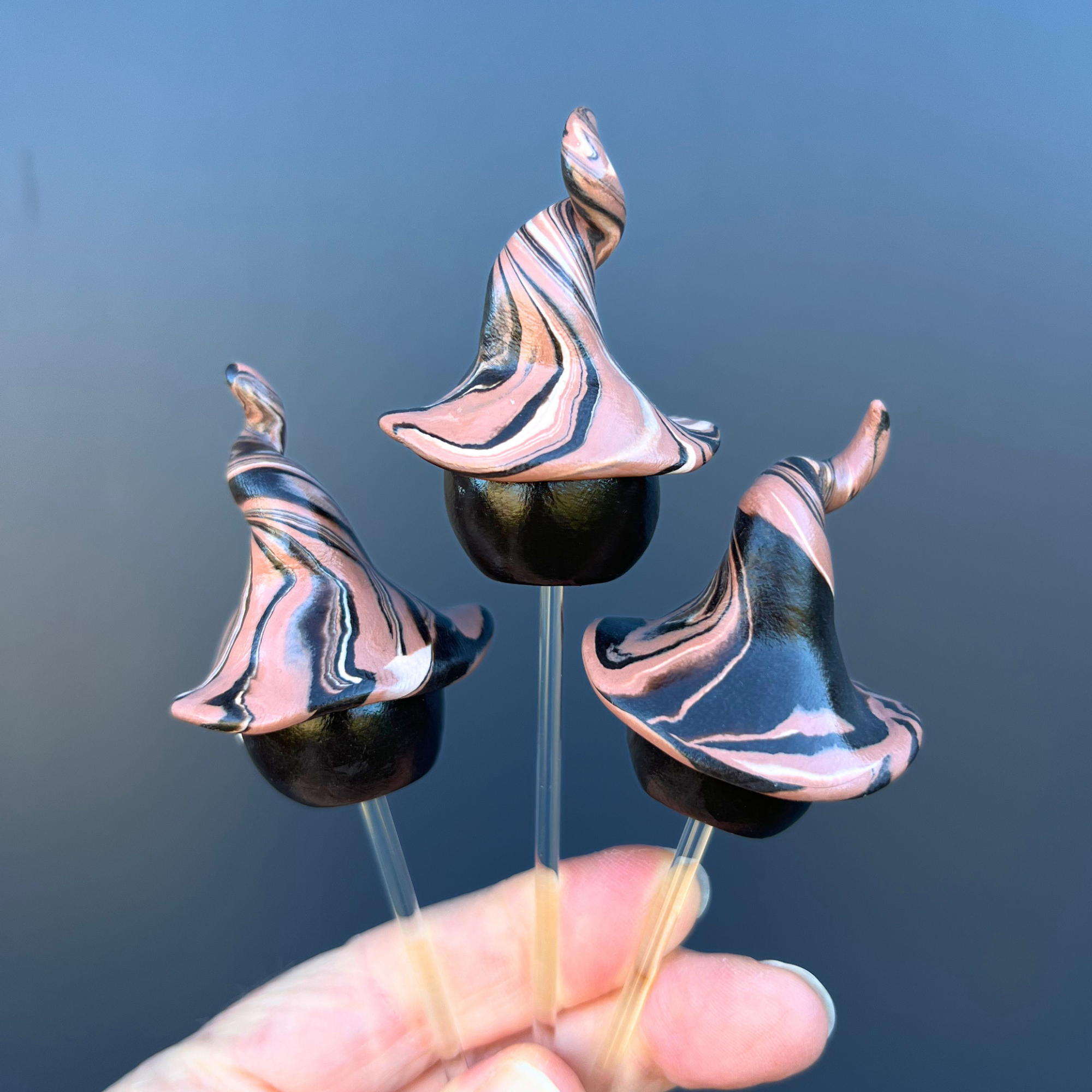 Whimsical polymer clay gnome trio - Tumble, Bumble & Caspar
