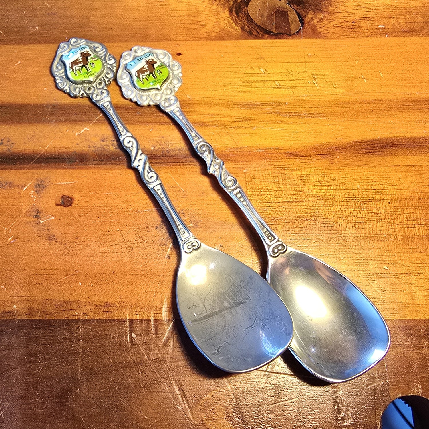 Upcycled Souvenir Teaspoon Earrings - The Big Cow