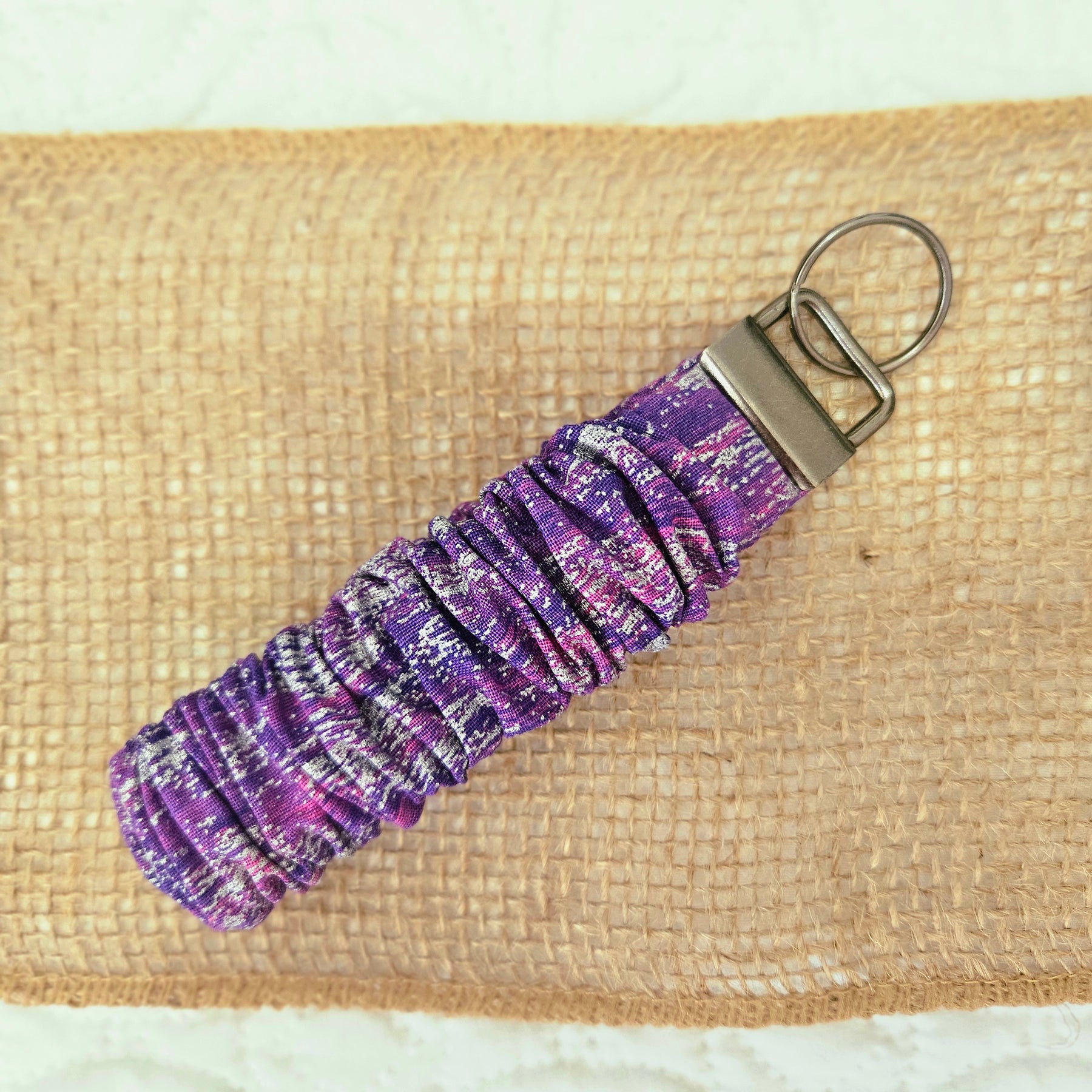 Scrunchie wristlet key fob