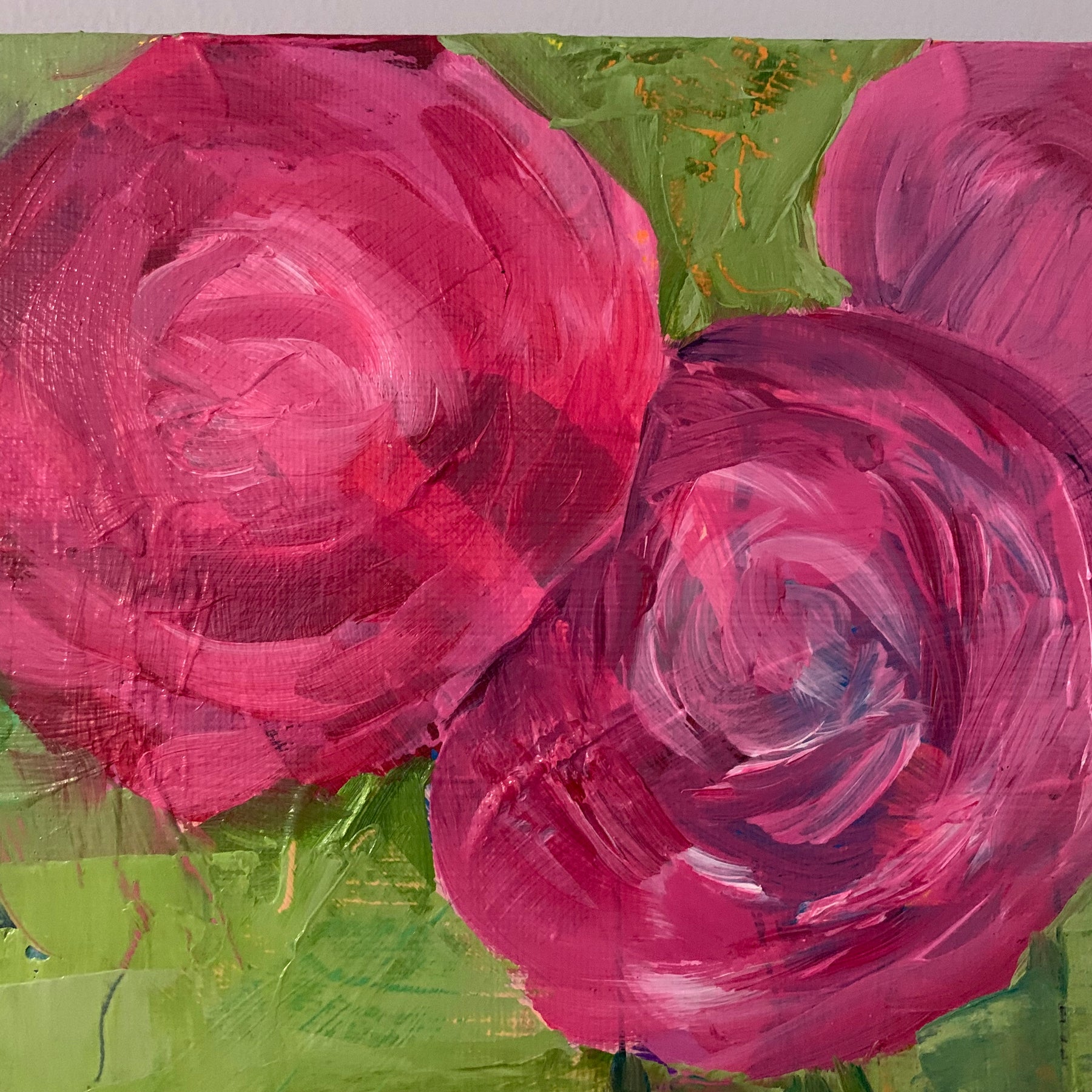 Wall Art Pink Abstract Flowers