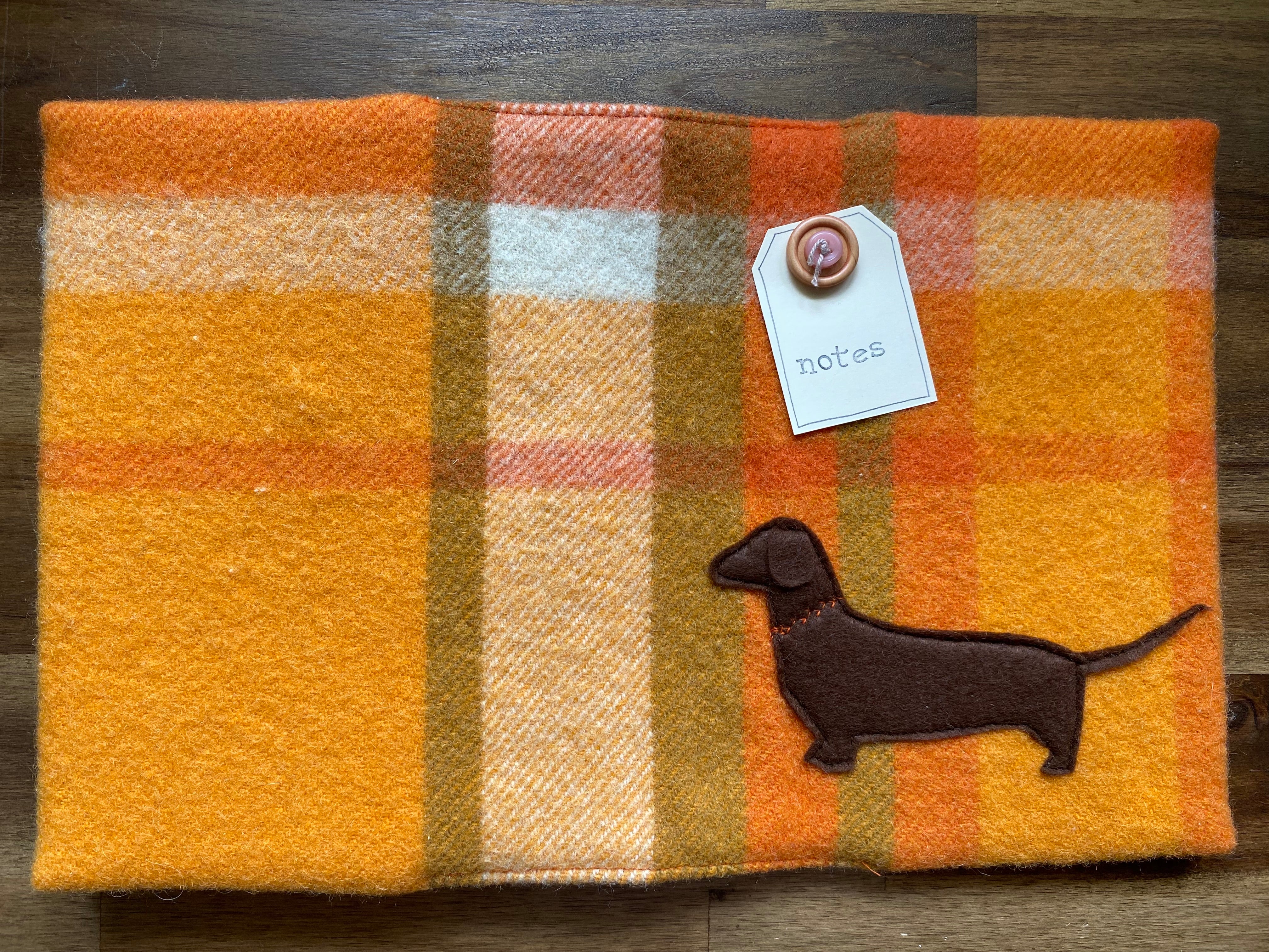 A5 Upcycled Notebook Dachshund - Orange