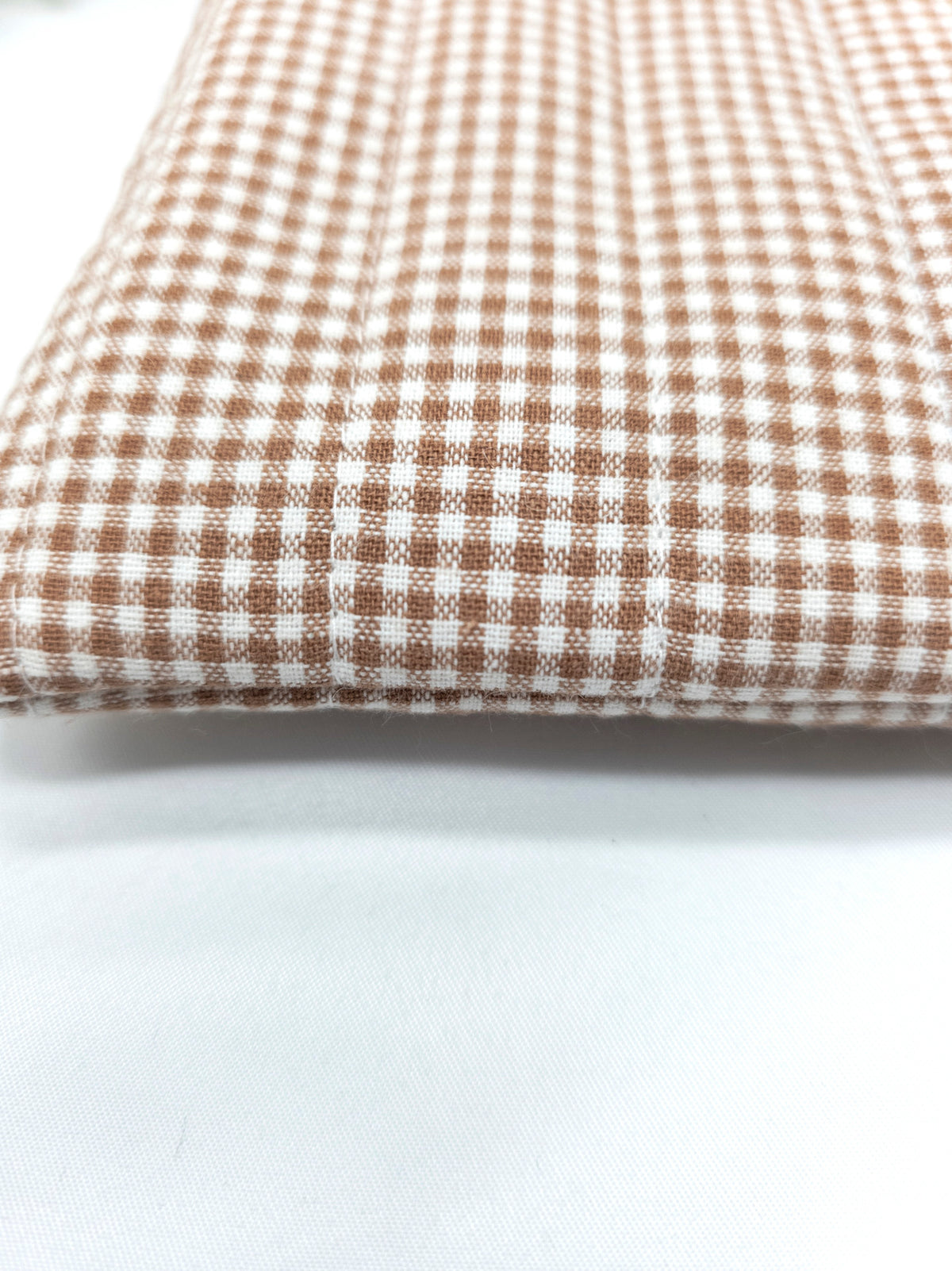 Padded Kindle Sleeve, Quilted E-reader case, Caramel Gingham