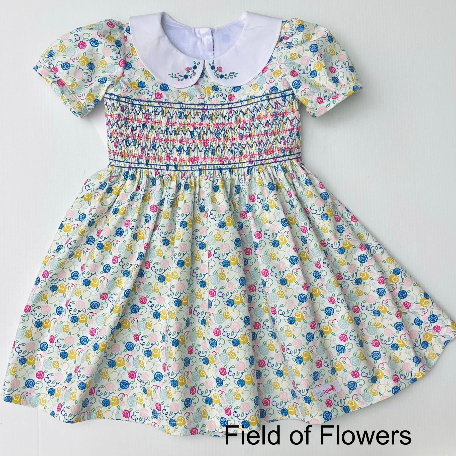 Liberty Smocked Dresses with Hand Embroidered Collars