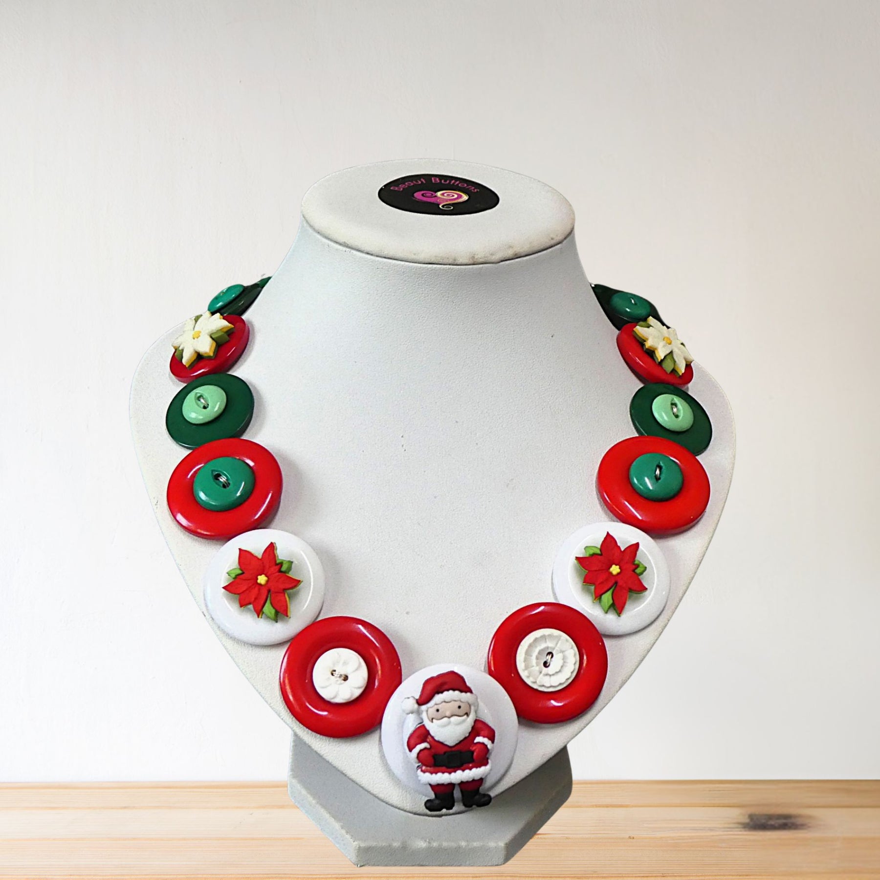 Christmas necklace - Santa's flowers