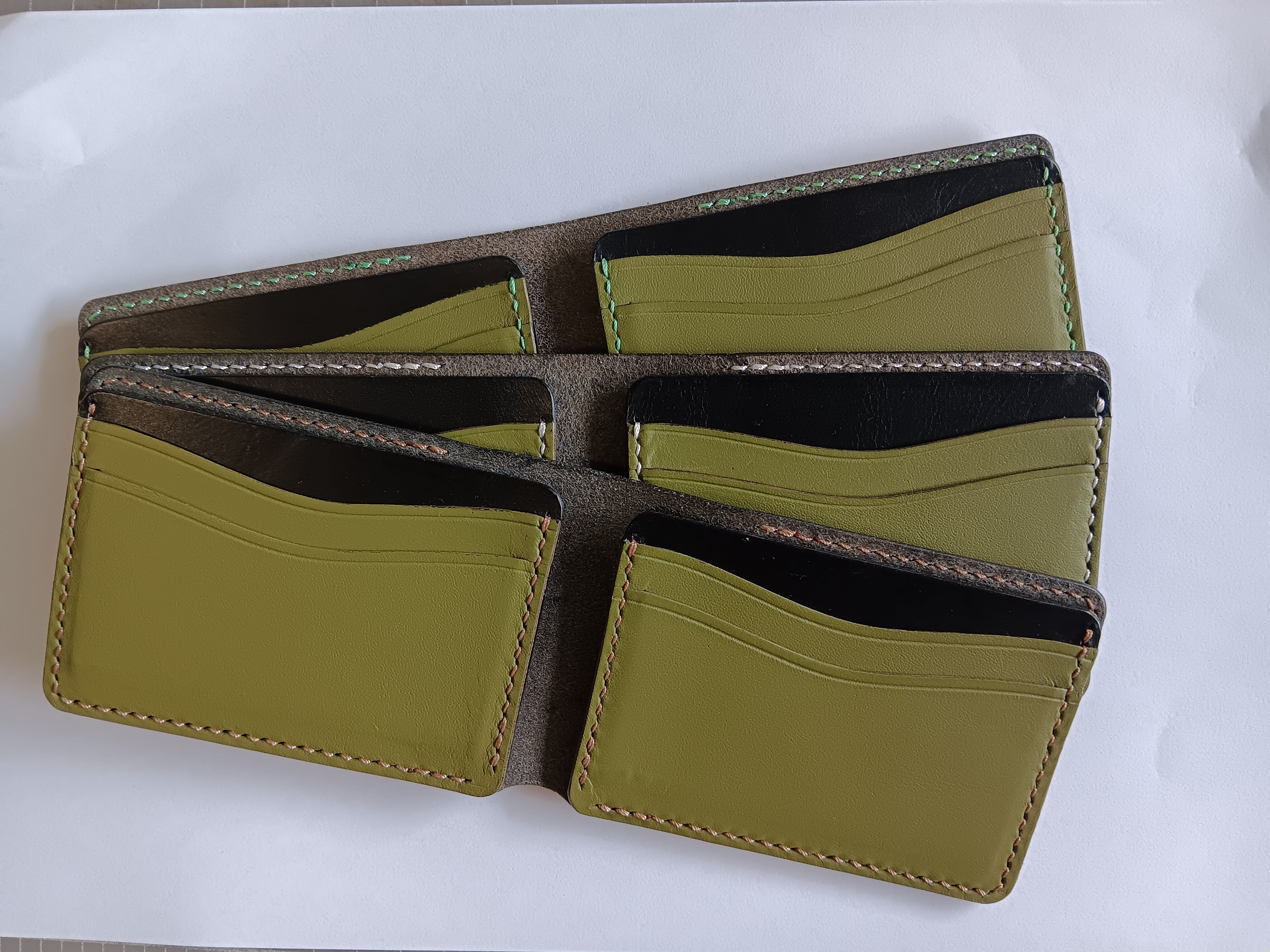 Men's Wallet Cardholder - Light Brown Stitching