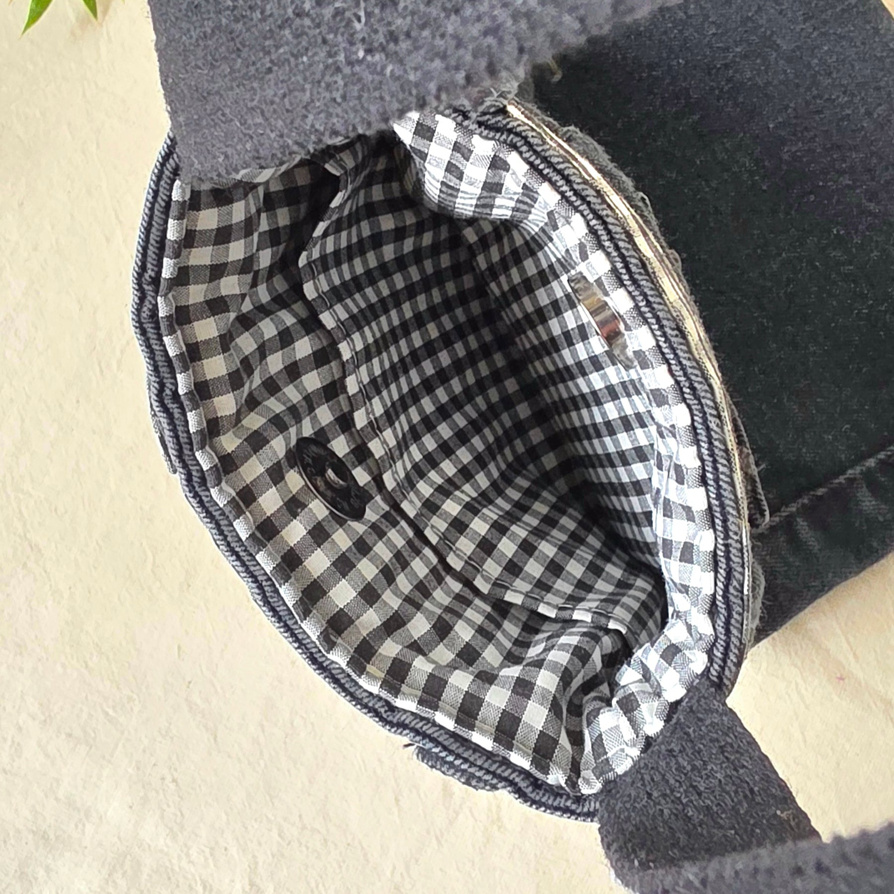 Upcycled Black Denim Jeans Crossbody Bag
