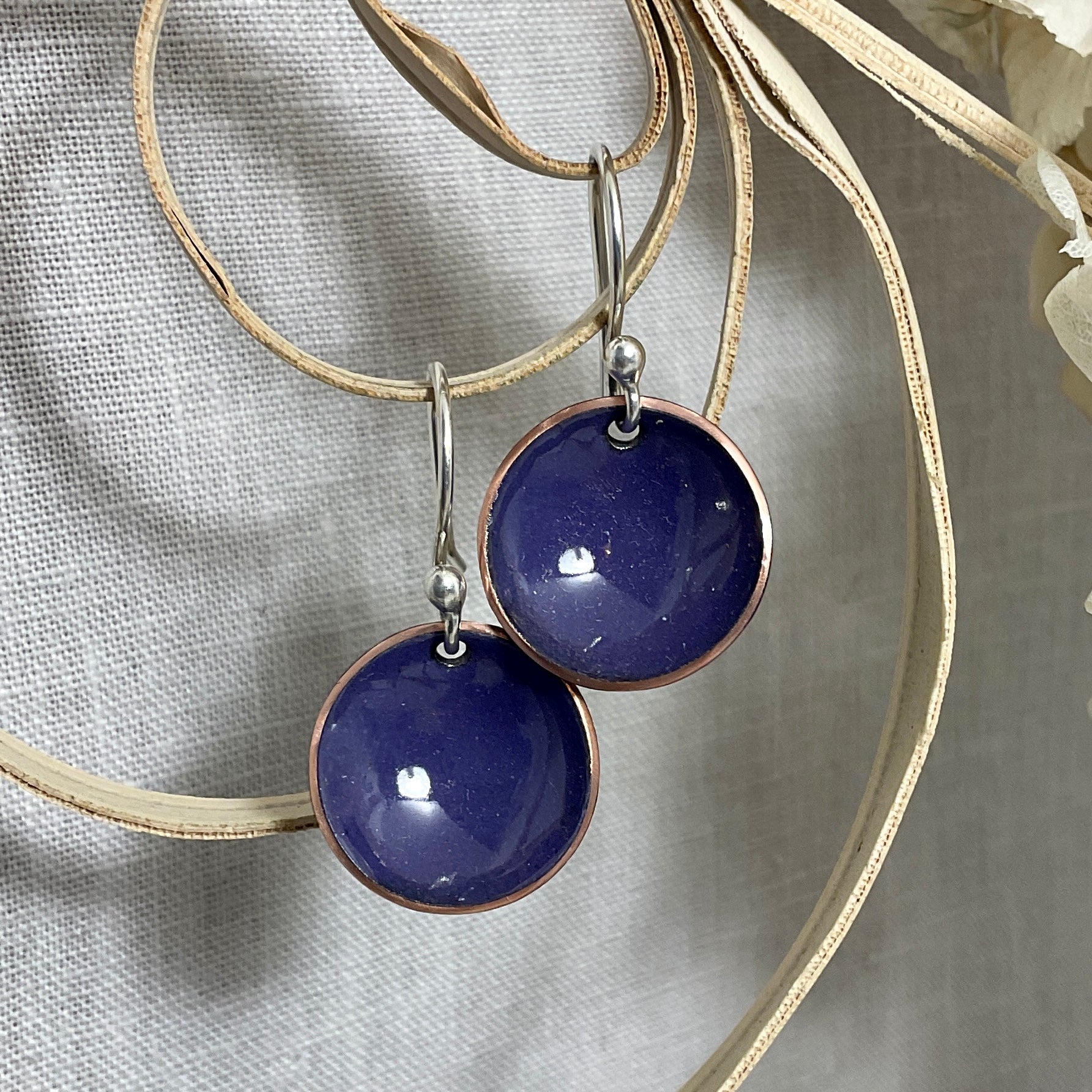 Everyday earrings. Pink and purple tones