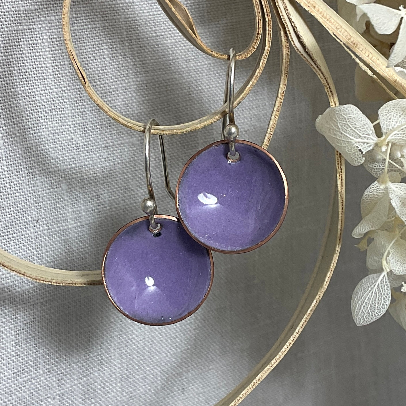 Everyday earrings. Pink and purple tones