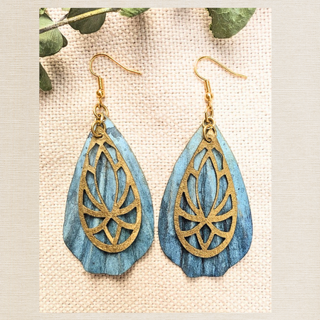 Ocean Inspired Art Deco Earrings | Handmade Lightweight Dangle Earrings