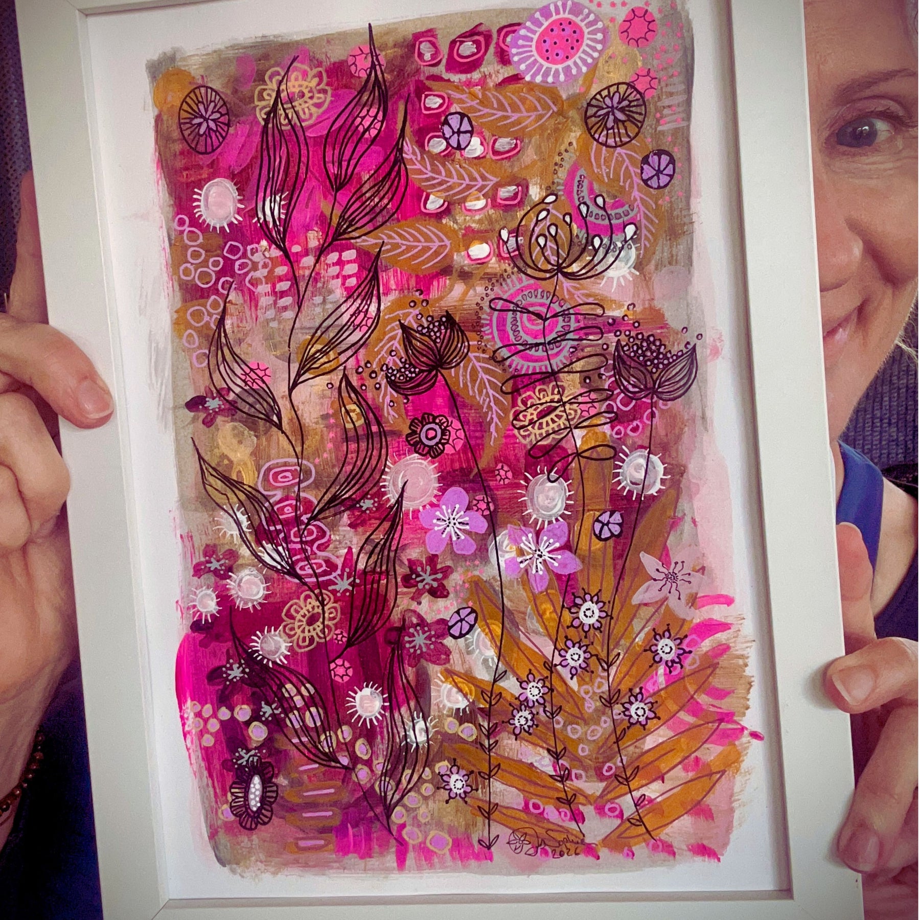 Original Hand Painted Artwork : Botanical Threads