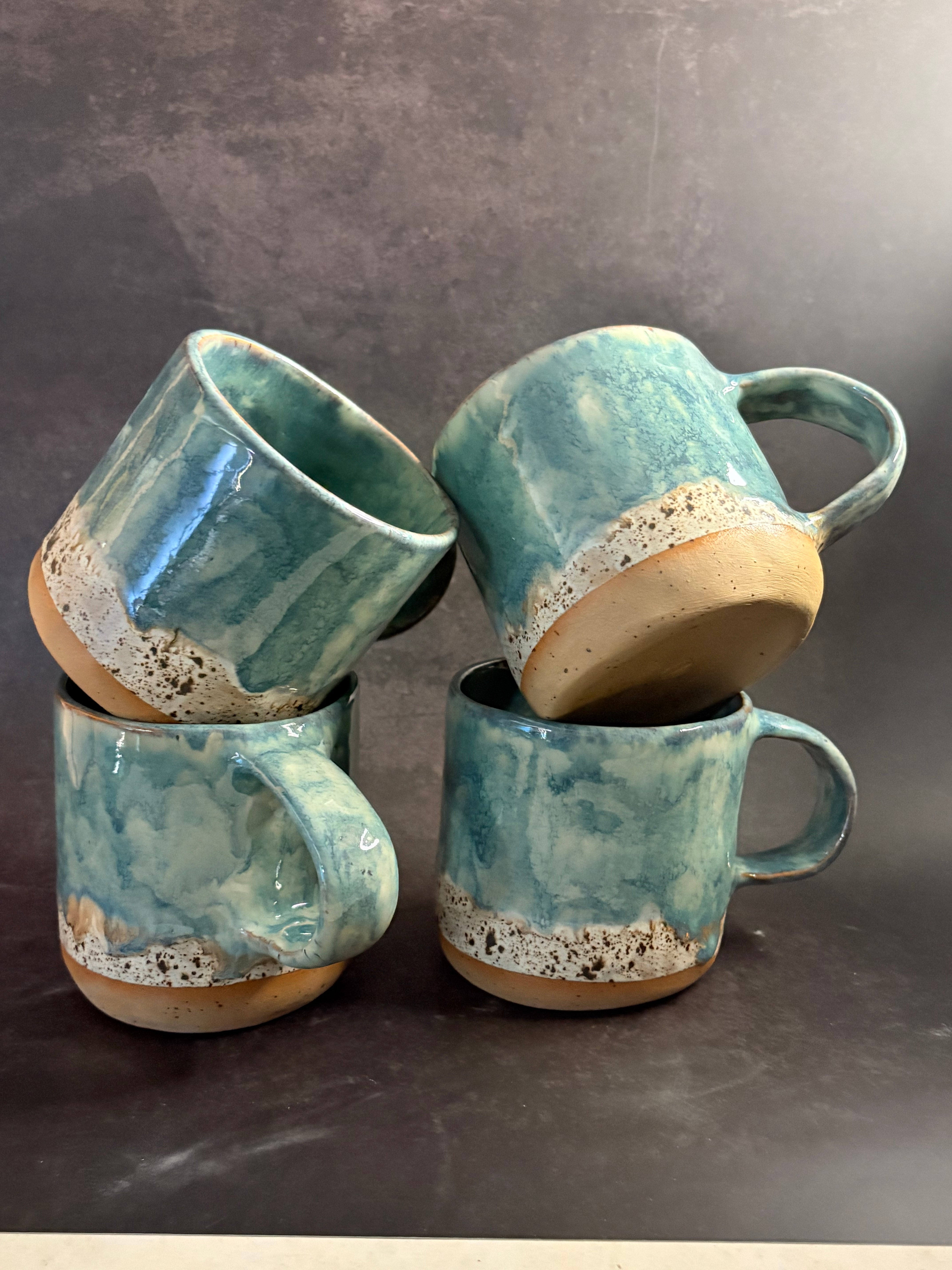 Handmade Ceramic Stoneware Mug (420ml or 14oz) Beachside finish