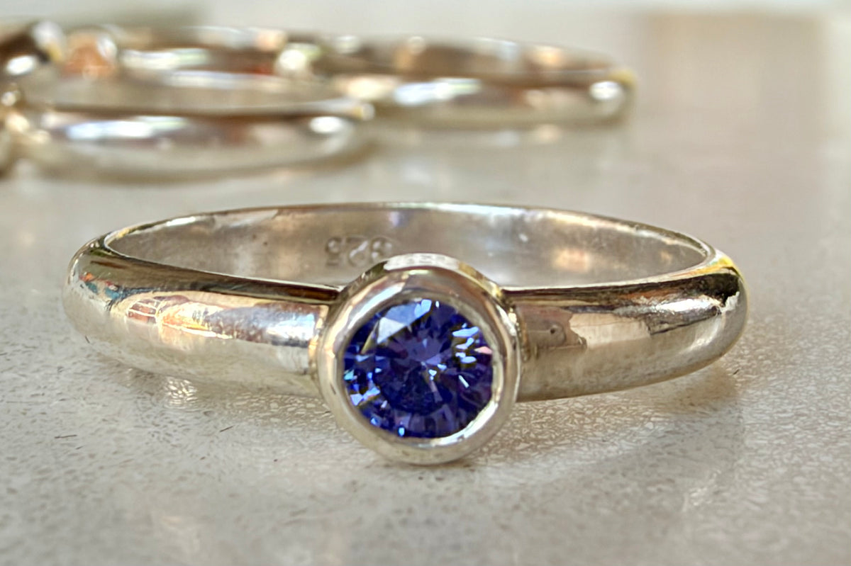 Sterling Silver Cubic Zirconia Stacking Rings