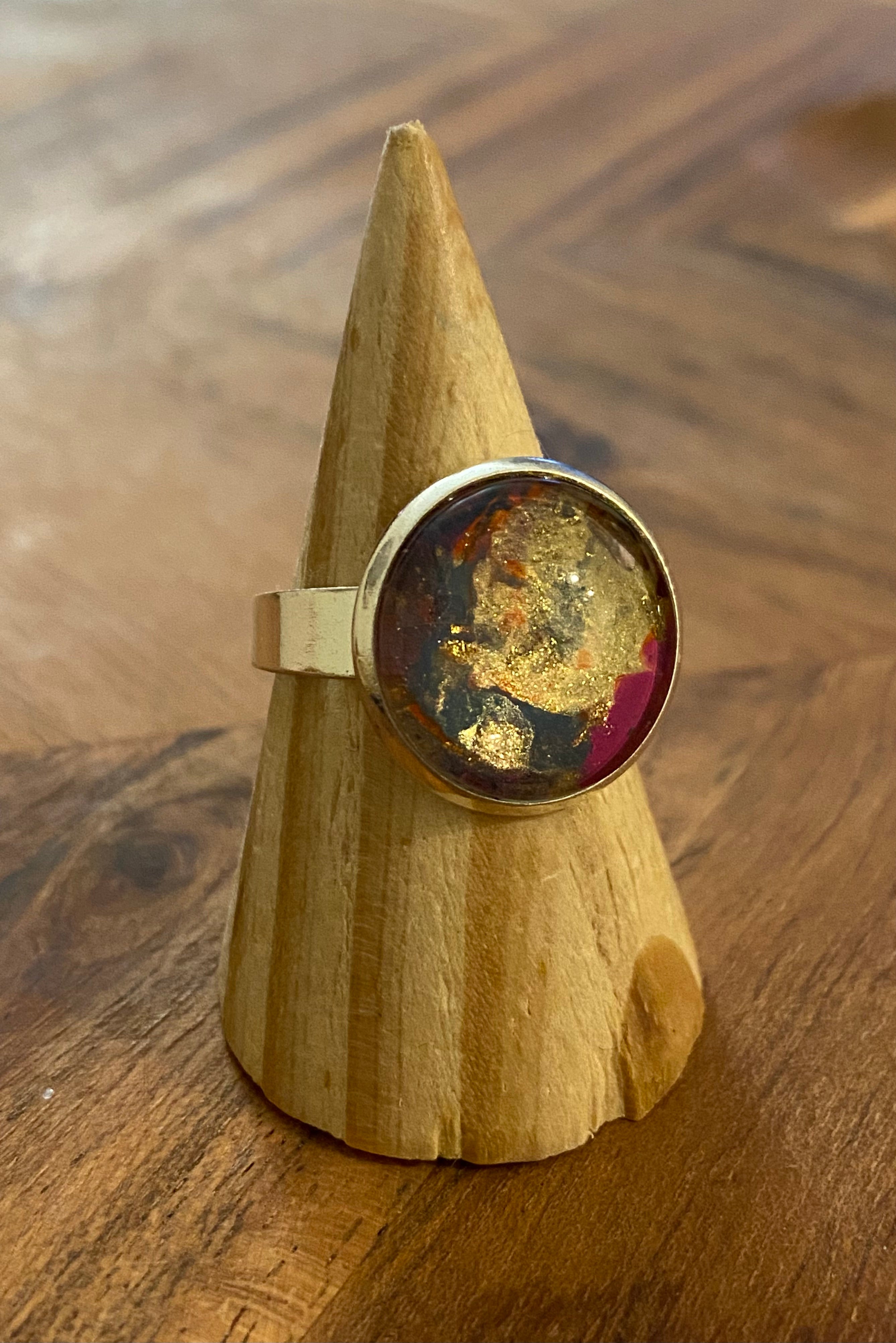 Midnight Galaxy Ring Handmade - One of a Kind | Handmade Unique Ring