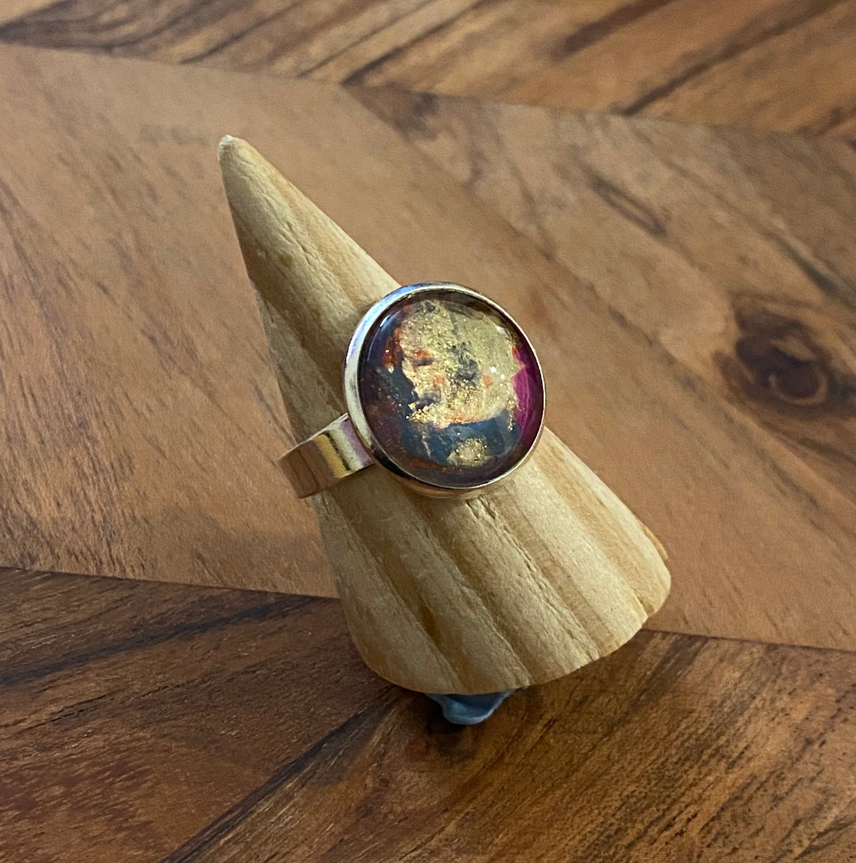 Midnight Galaxy Ring Handmade - One of a Kind | Handmade Unique Ring