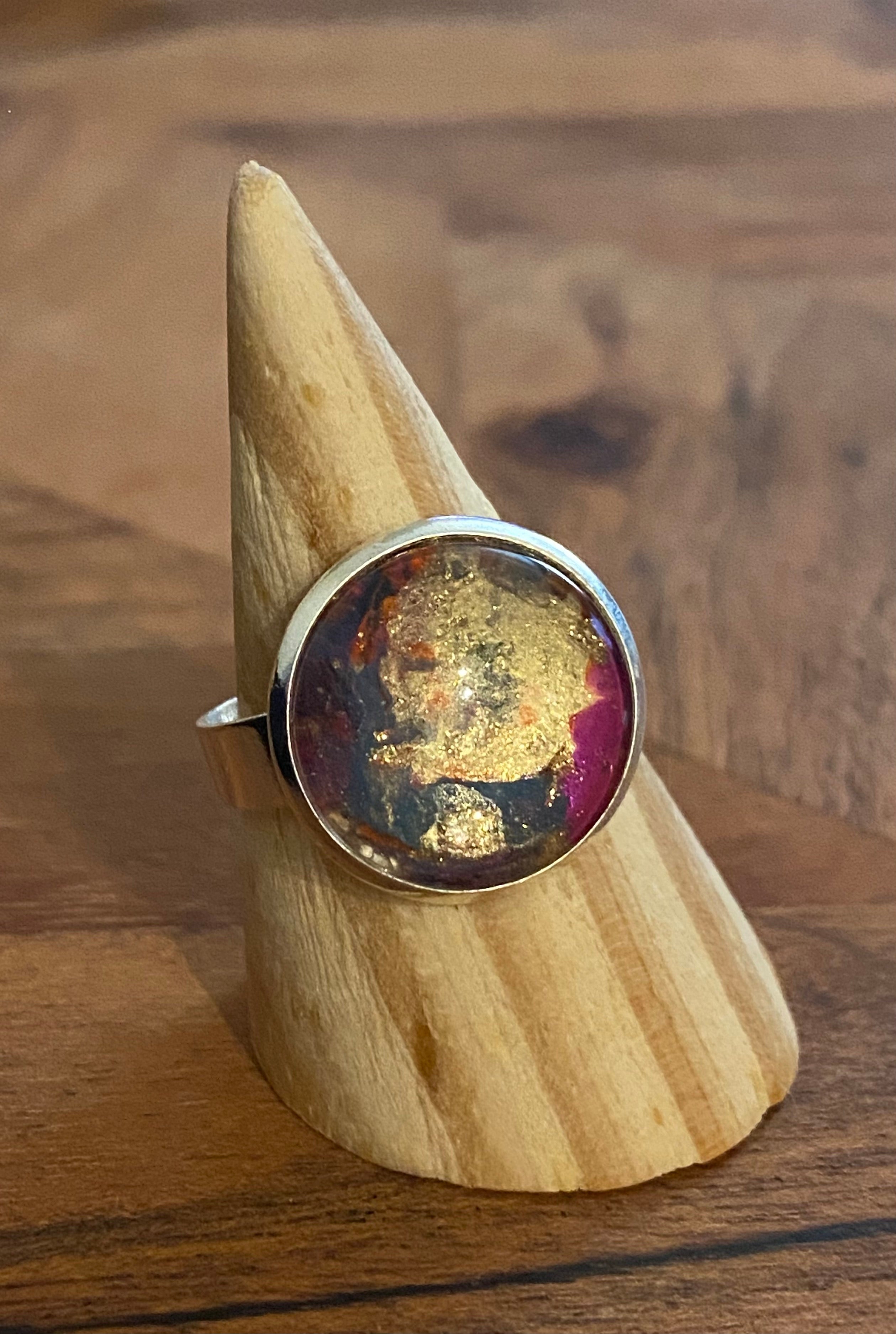 Midnight Galaxy Ring Handmade - One of a Kind | Handmade Unique Ring