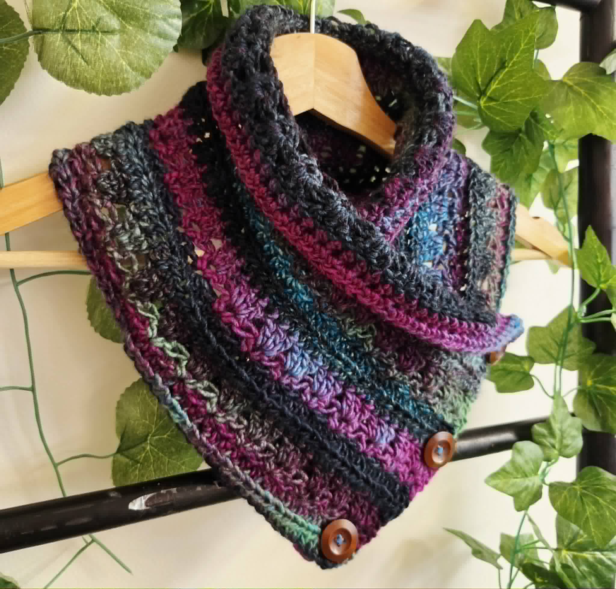 Handmade Crochet Neckwarmer | Pink | Green | Adult