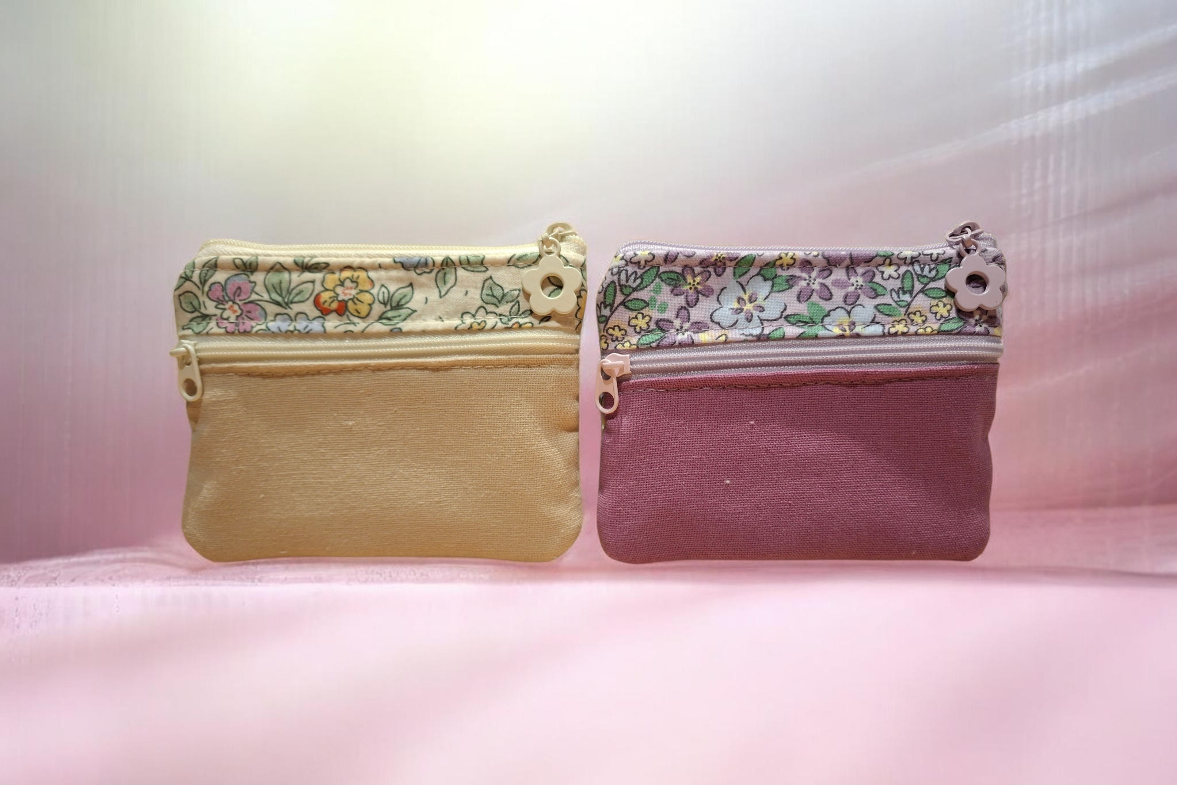 3-Zipper Coin Purse | Handmade Fabric Pouch | Custom Size Available
