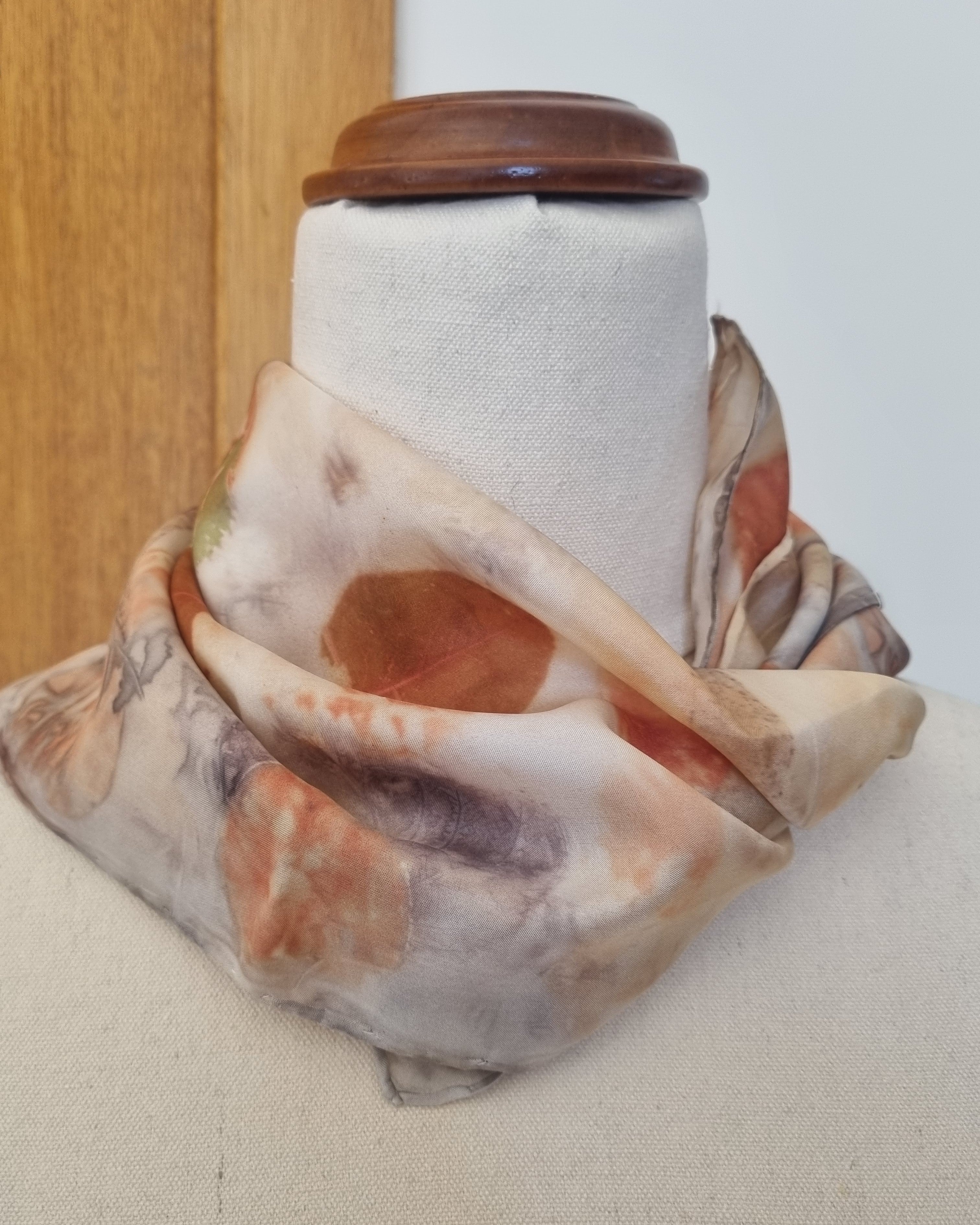 The Willow - Pure Silk  Ecoprint Bandana - Limited Edition Collection