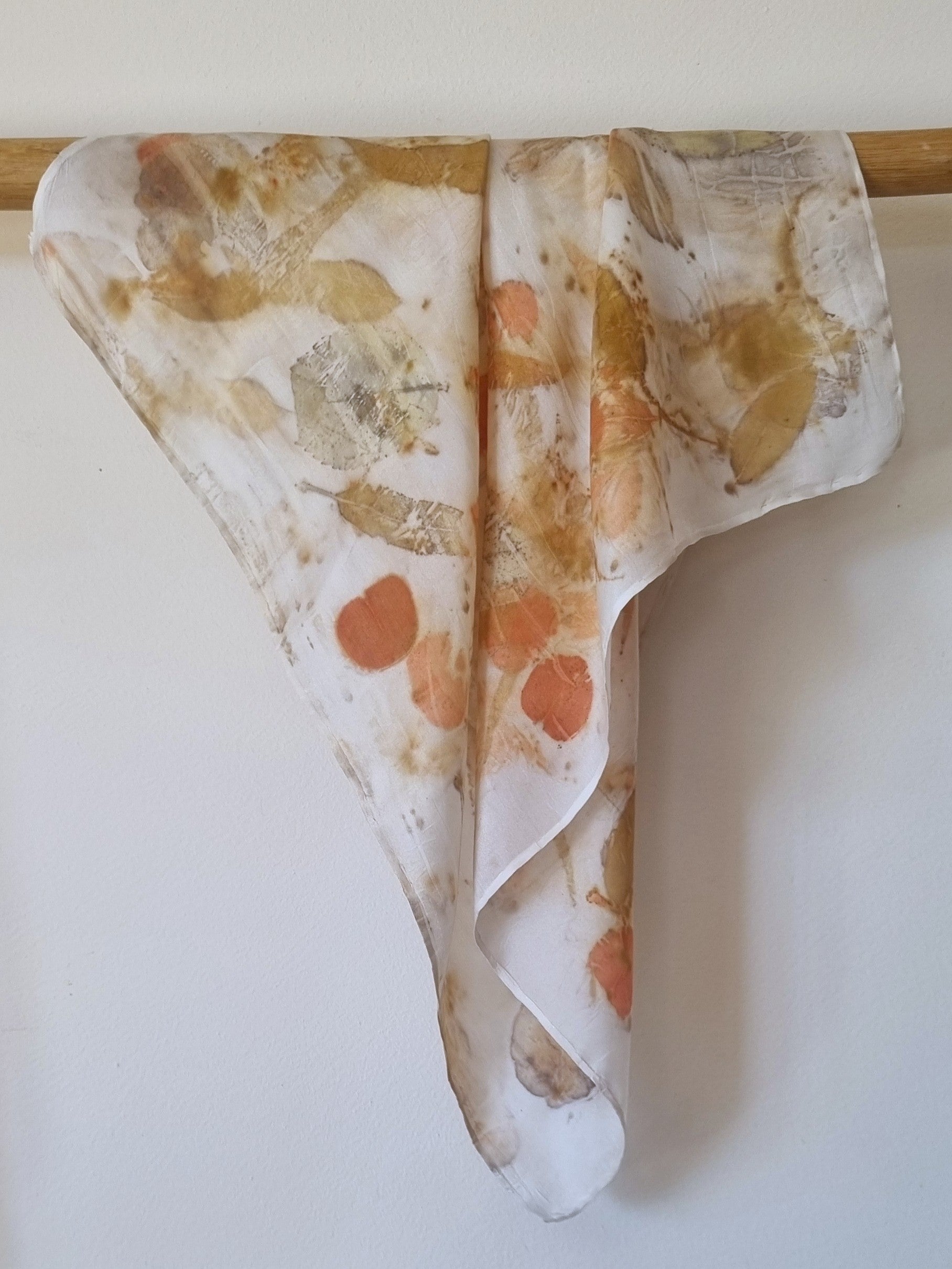 The Willow - Pure Silk  Ecoprint Bandana - Limited Edition Collection