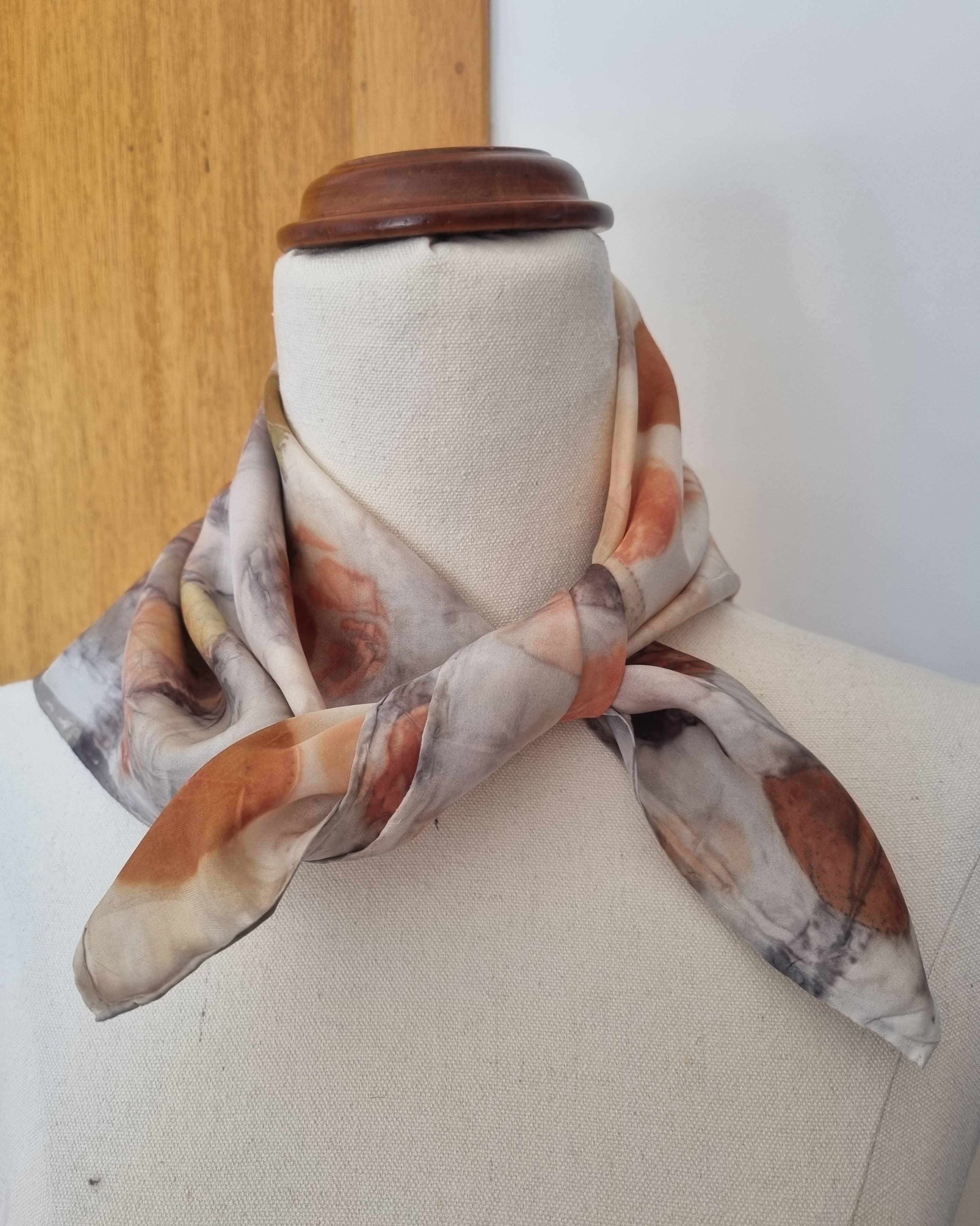 The Willow - Pure Silk  Ecoprint Bandana - Limited Edition Collection