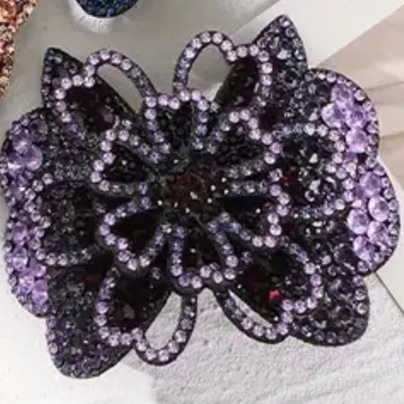 Handmade - Vintage Rhinestone Bling Floral Design Hair Clip