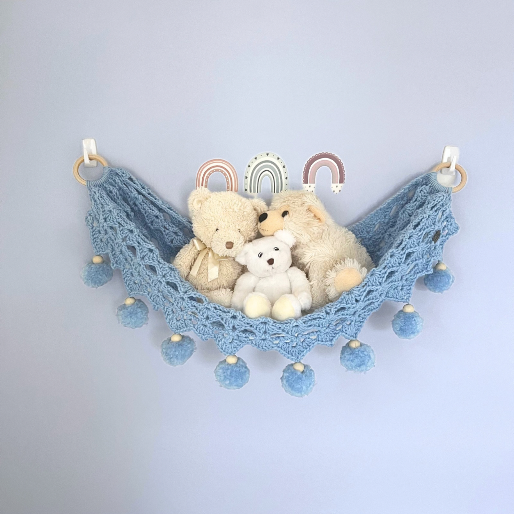 Crochet Toy Hammock - Soft Toy Storage Hammock - Kids Decor