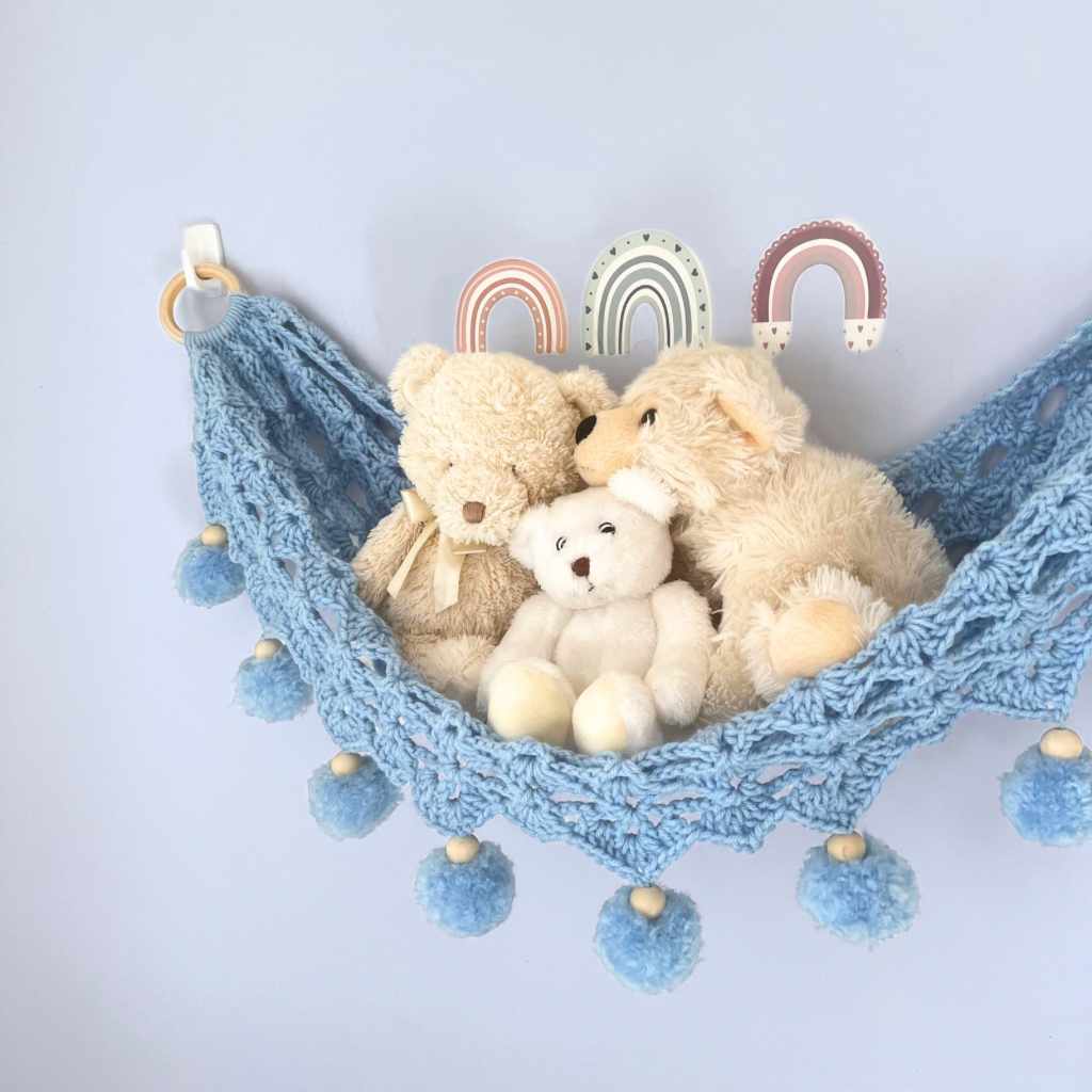 Crochet Toy Hammock - Soft Toy Storage Hammock - Kids Decor