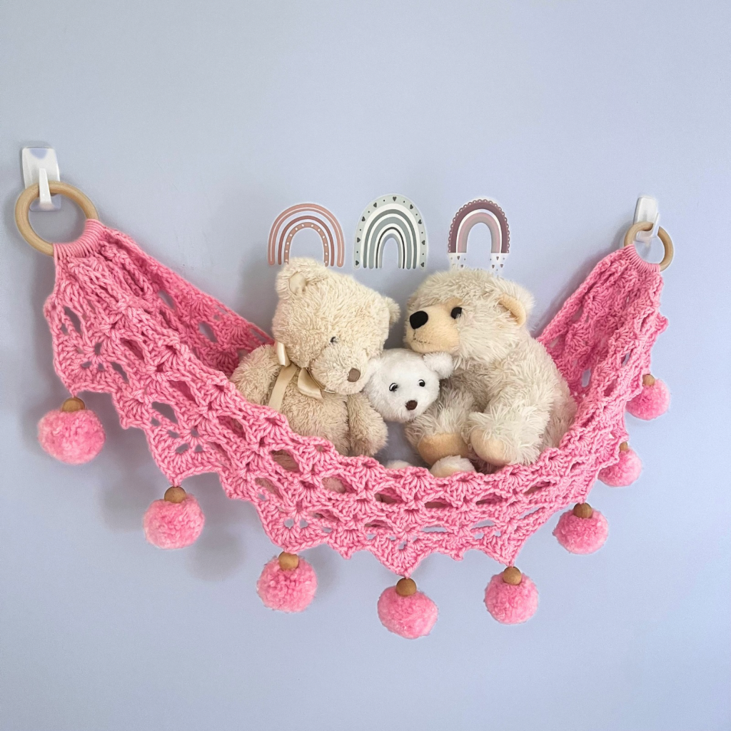 Crochet Toy Hammock - Soft Toy Storage Hammock - Kids Decor