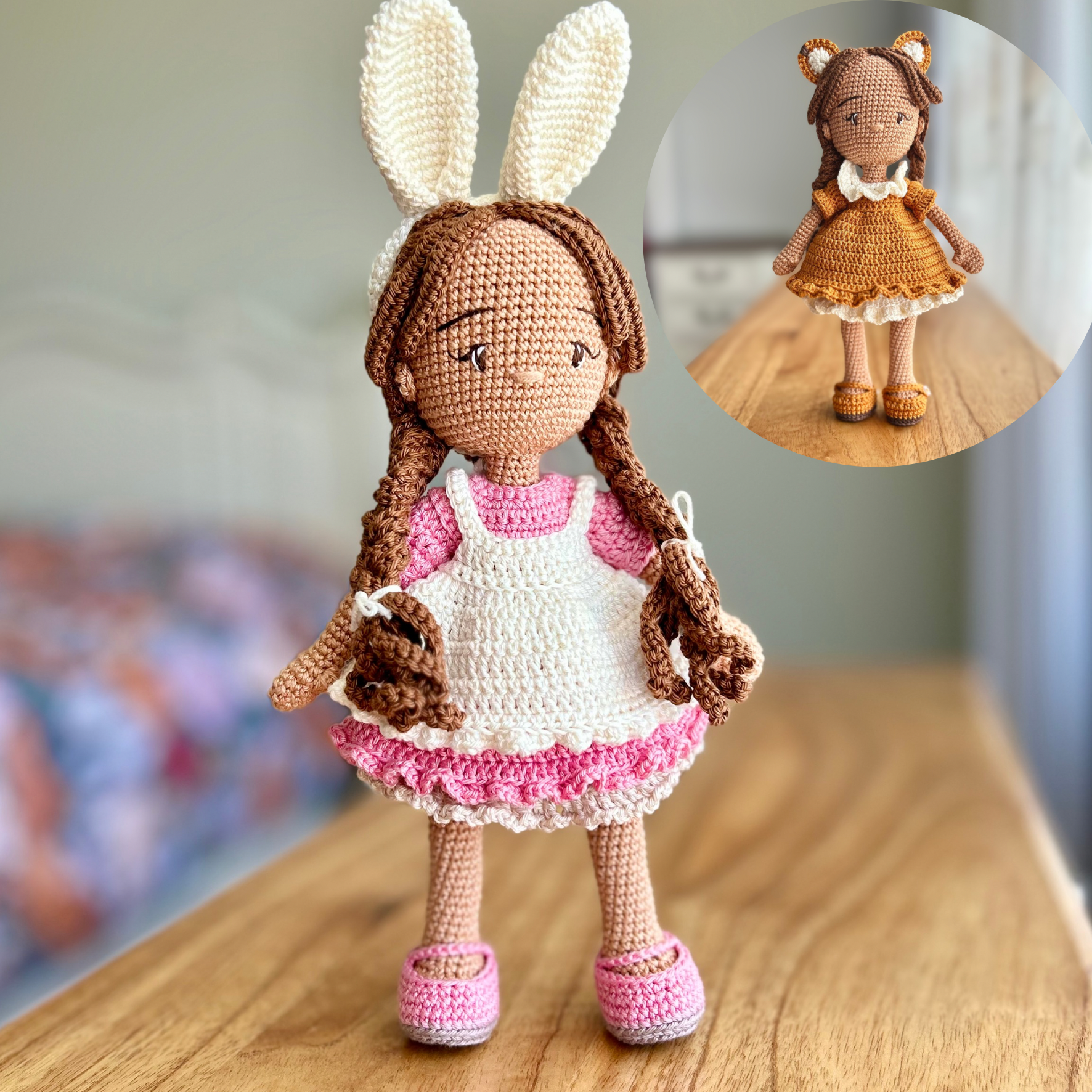 Crochet Doll | 2 outfits Bunny & Fox | Ready to Ship