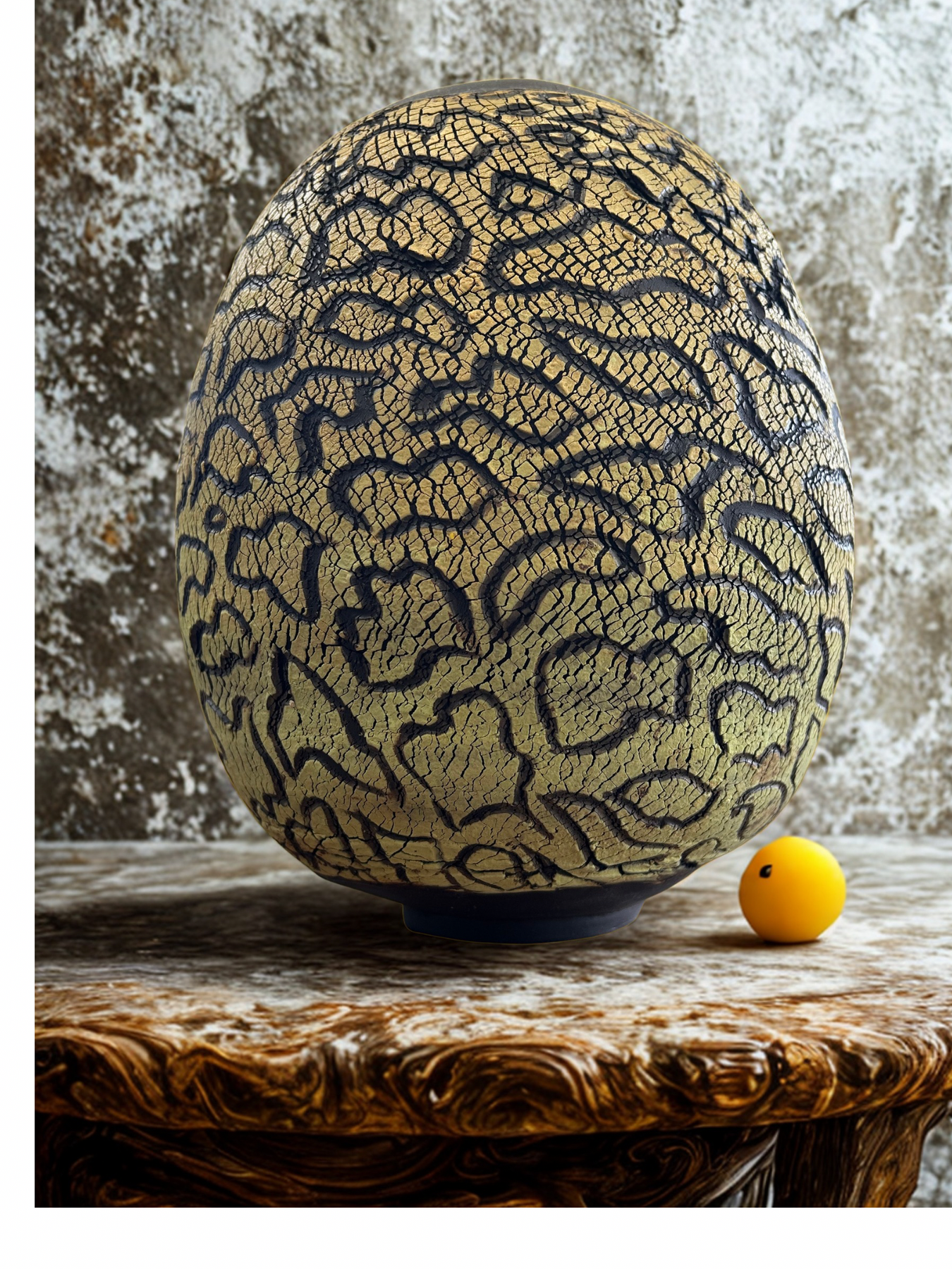 Black ceramic vase african style