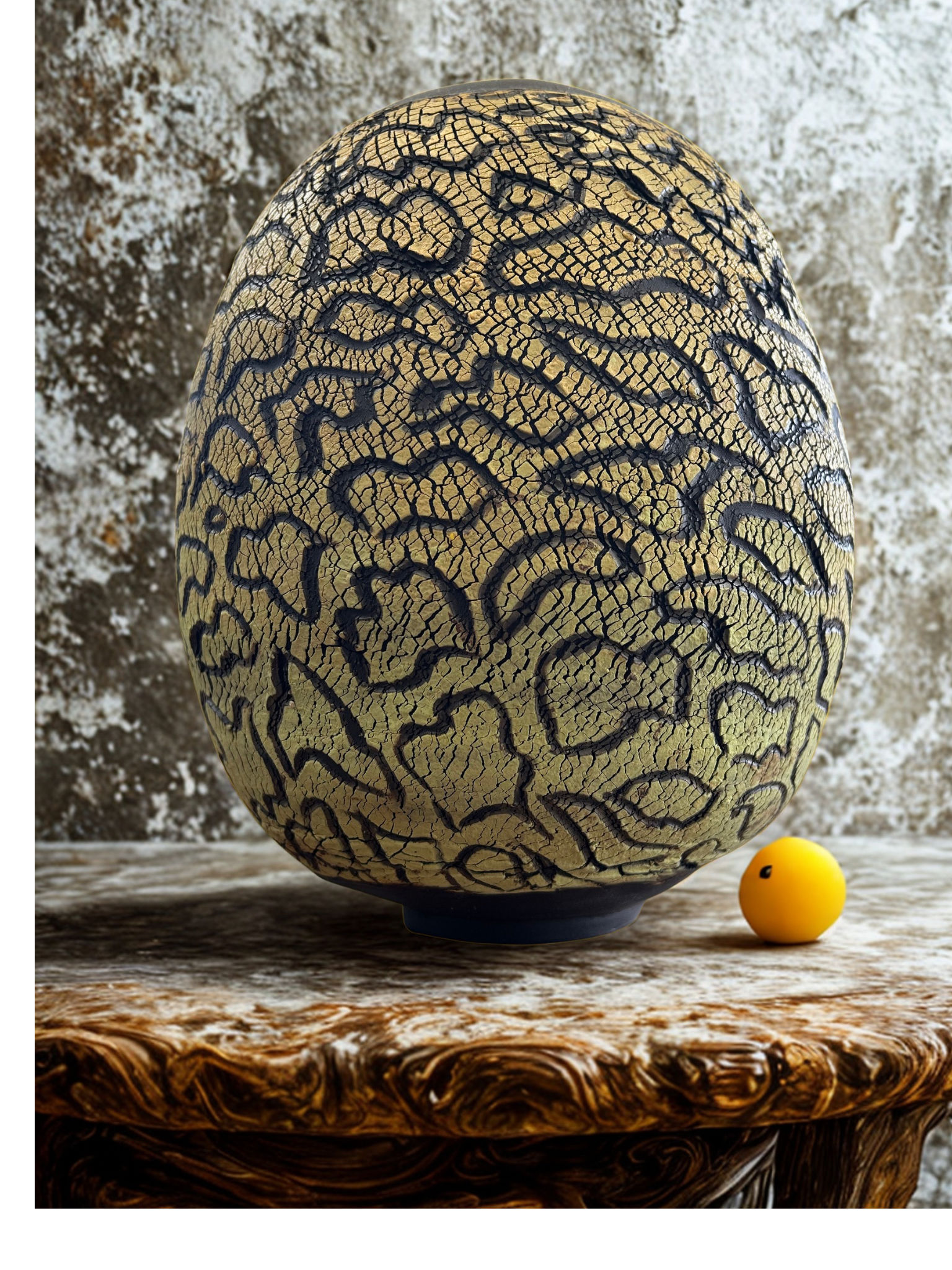 Black ceramic vase african style