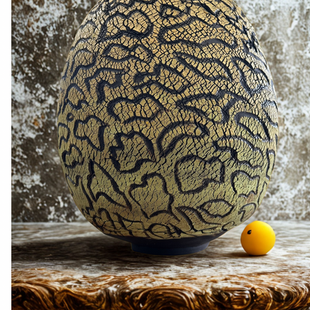 Black ceramic vase african style
