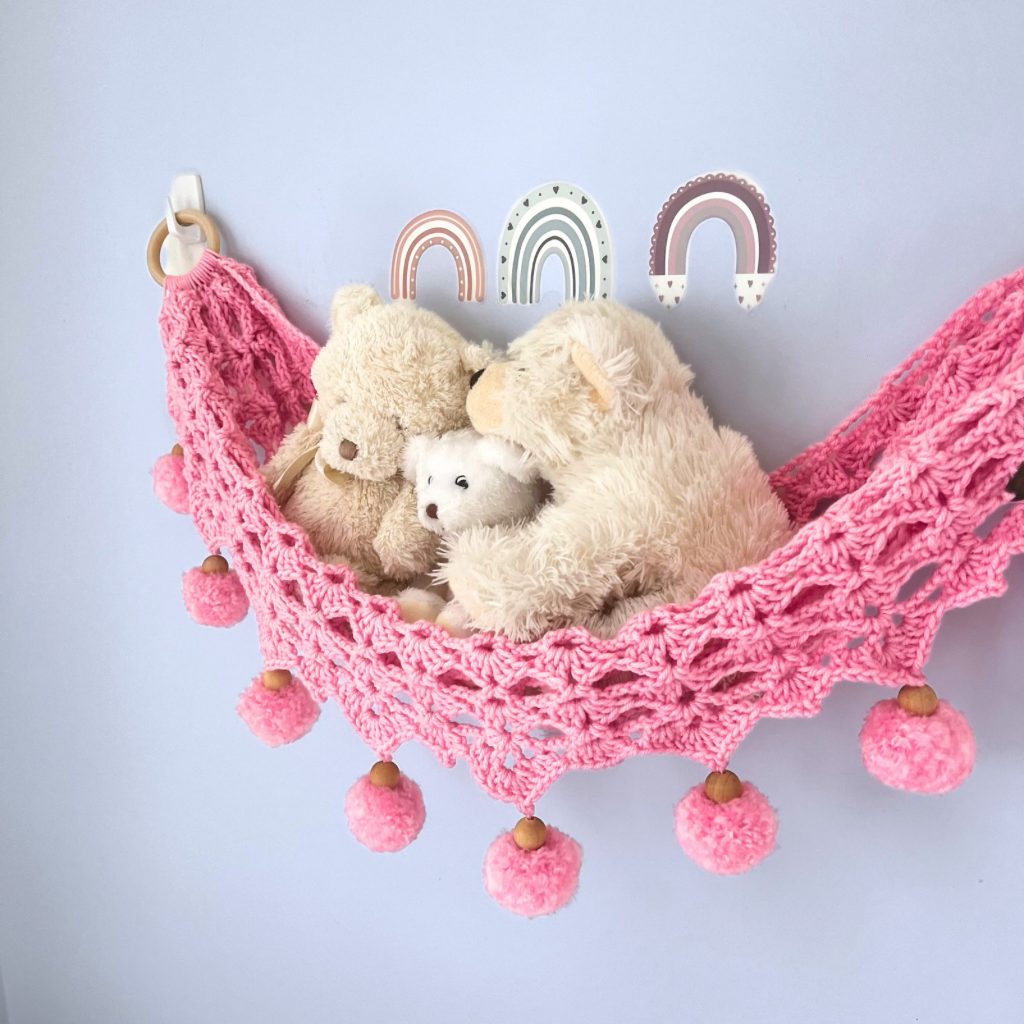 Crochet Toy Hammock - Soft Toy Storage Hammock - Kids Decor