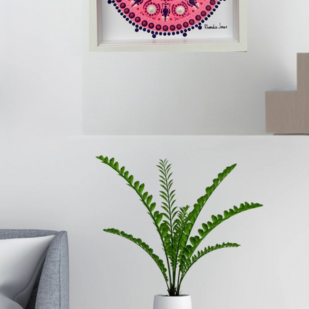 Flamingo Flash Acrylic Hand-dotted Mandala