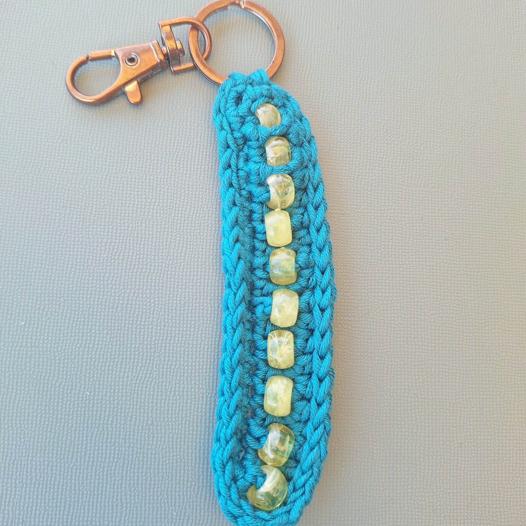 Beaded Crochet Keychain – Handmade, Lightweight & Sensory Friendly