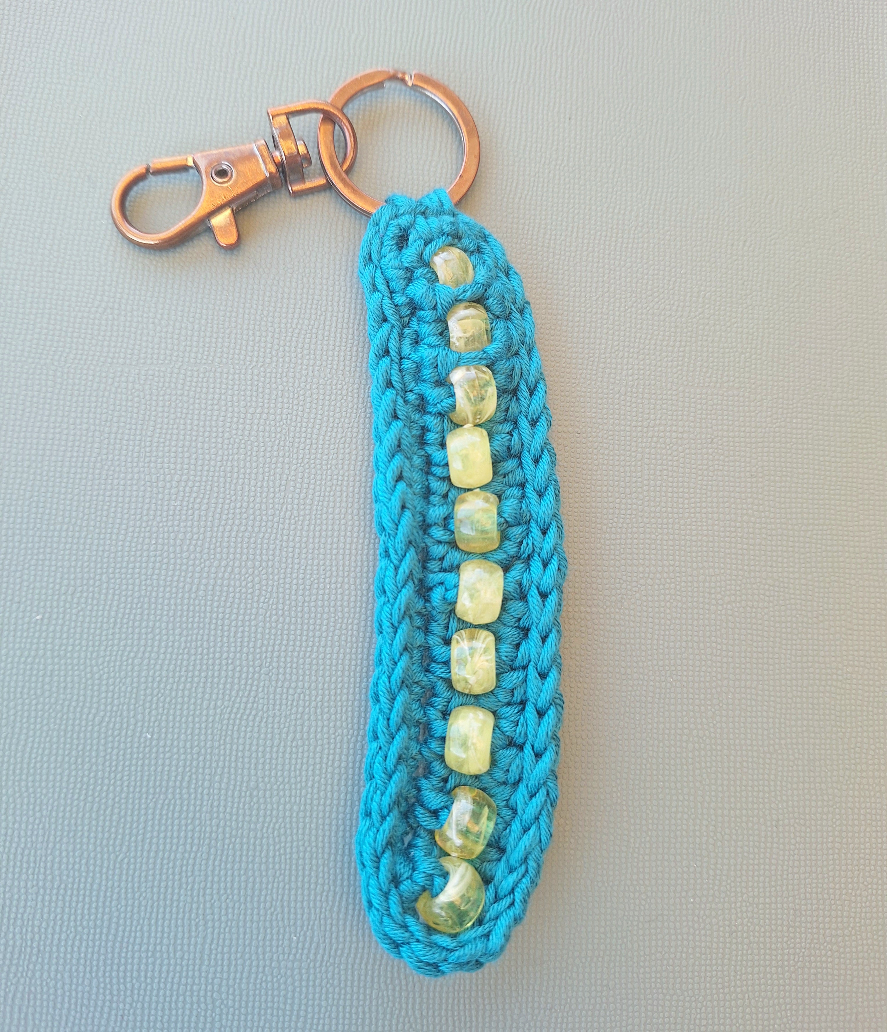 Beaded Crochet Keychain – Handmade, Lightweight & Sensory Friendly