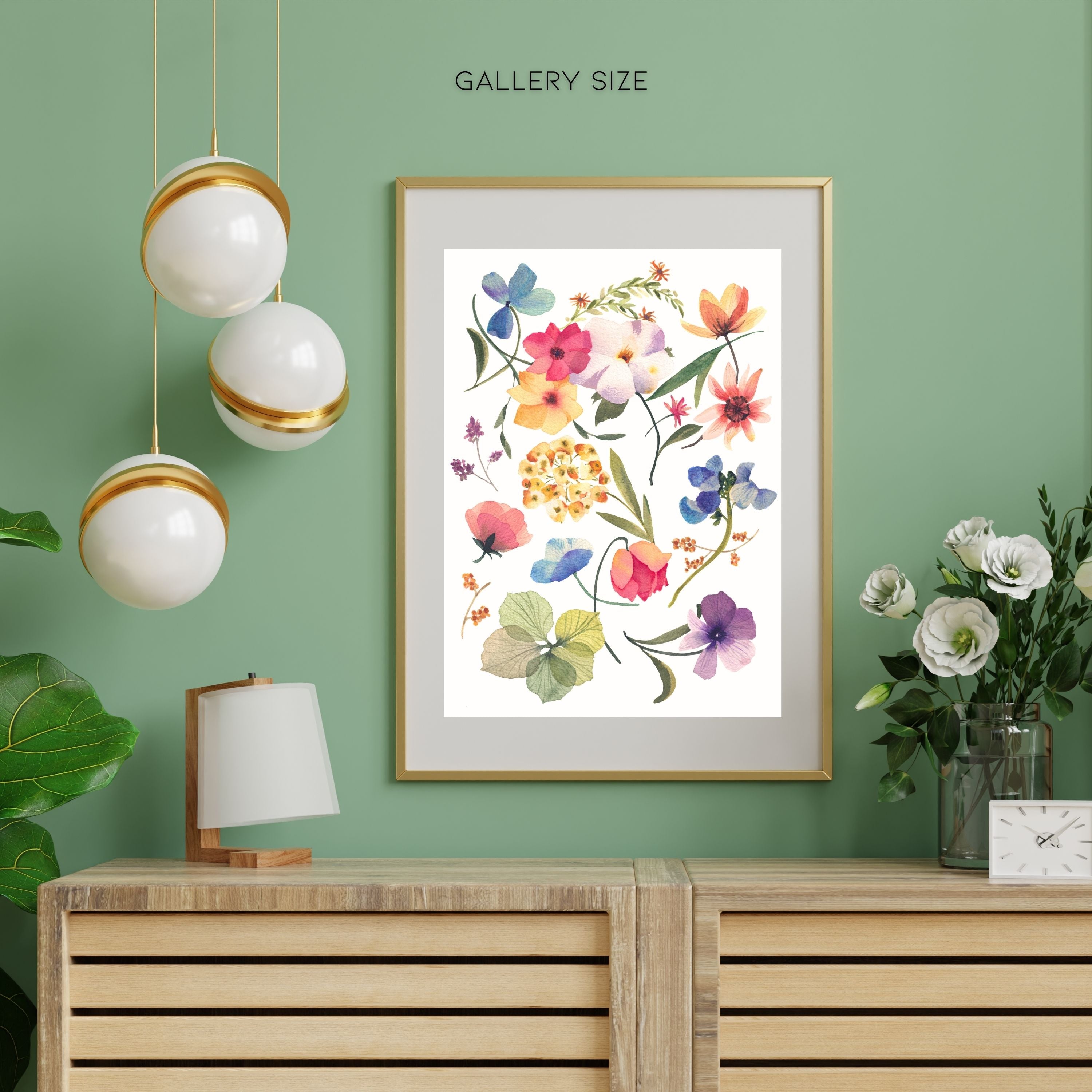 "Pressed & Cherished" | Archival Botanical Wall Art With Sentiment | Original Floral Watercolour Painting | A4 Gallery Print